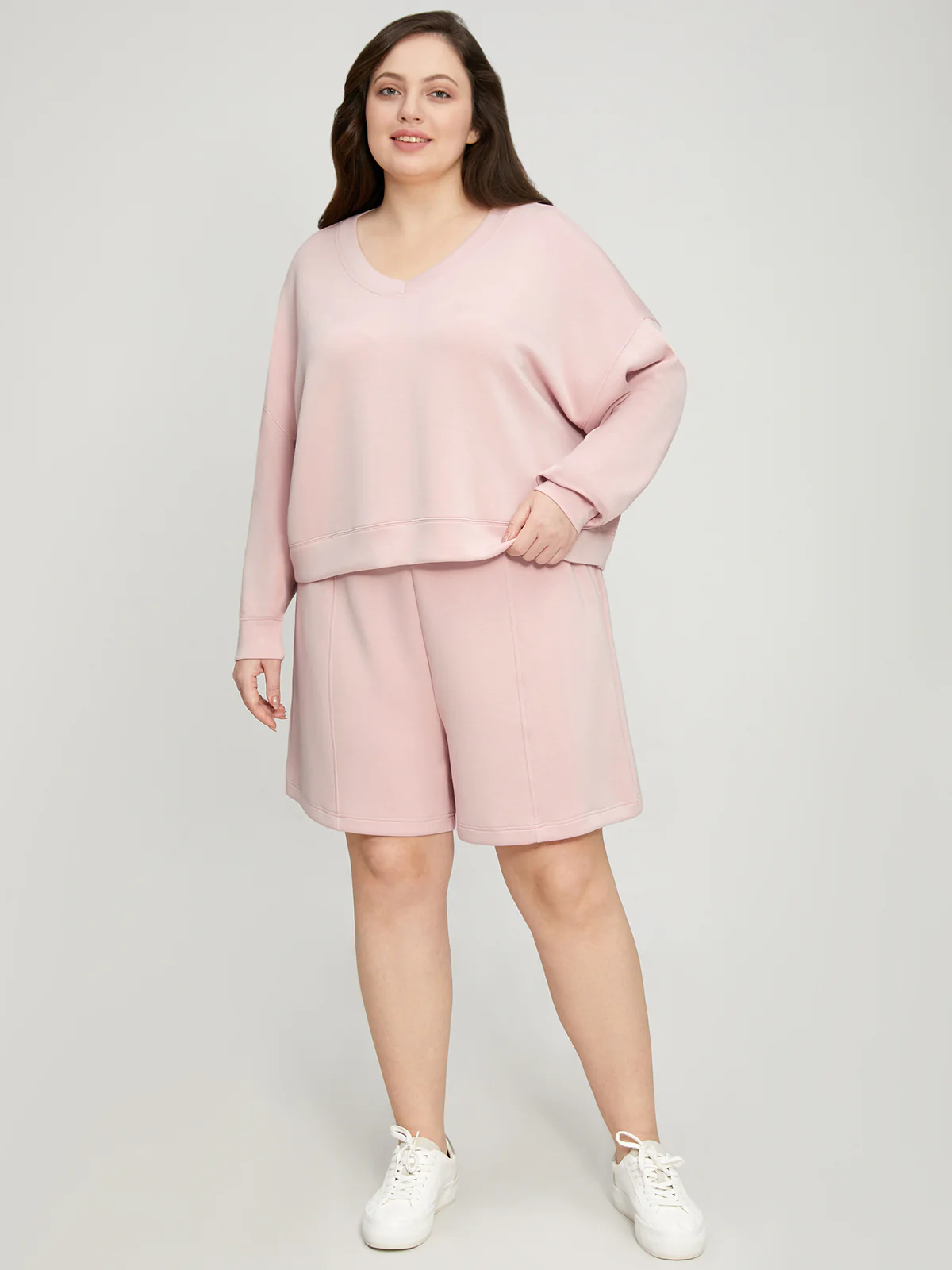 Plus Belted Pintuck Shorts