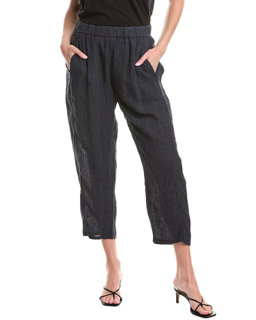 EILEEN FISHER Cropped Seersucker Linen Lantern Pant