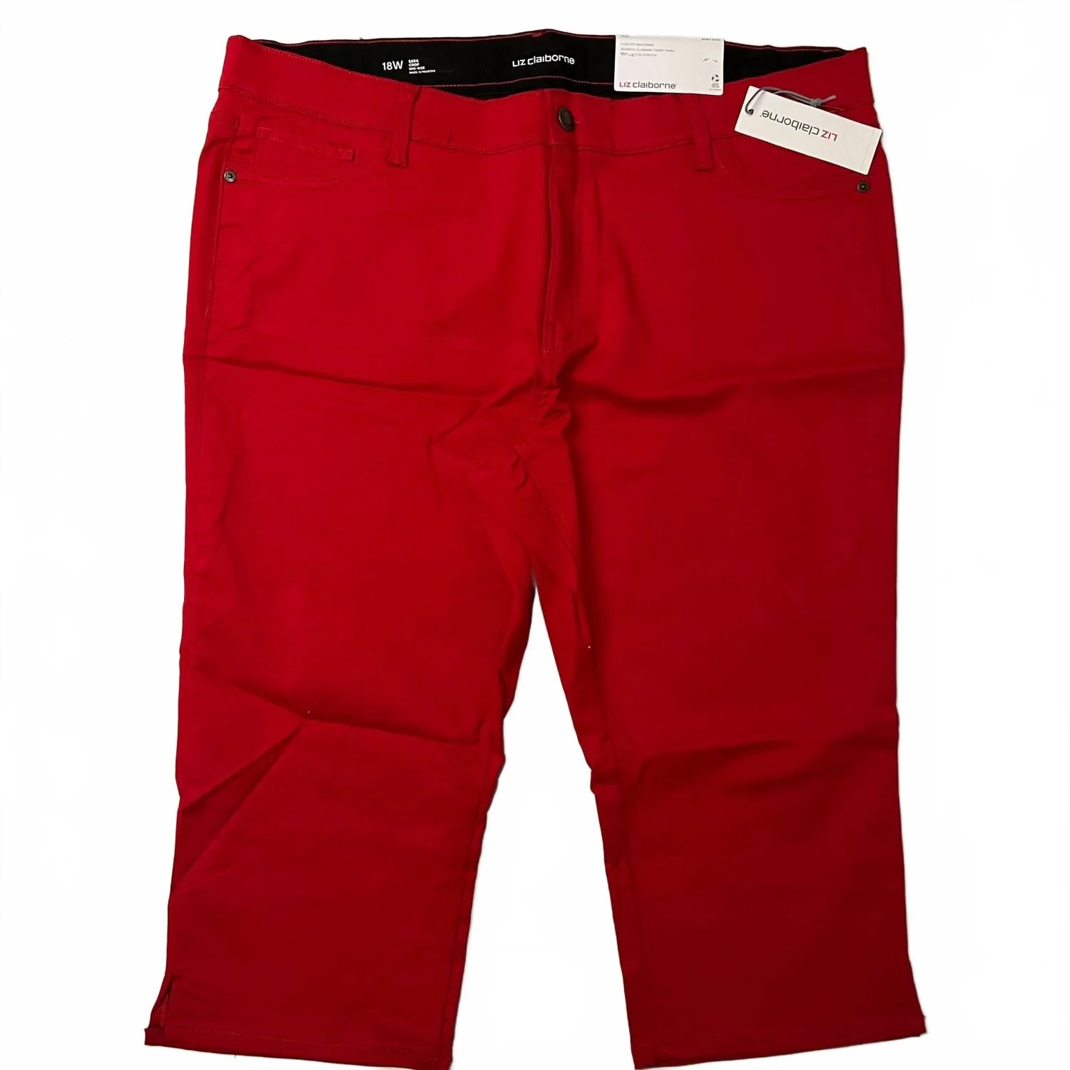 Women's Sara Crop Mid-Rise Capri Pants In Cabaret Red