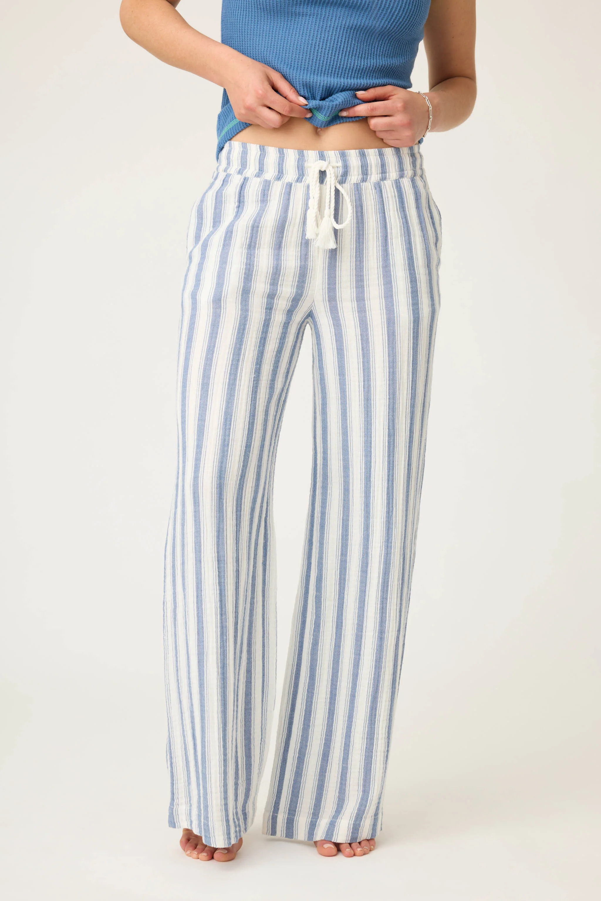 Back From The Beach Striped Gauze Pants