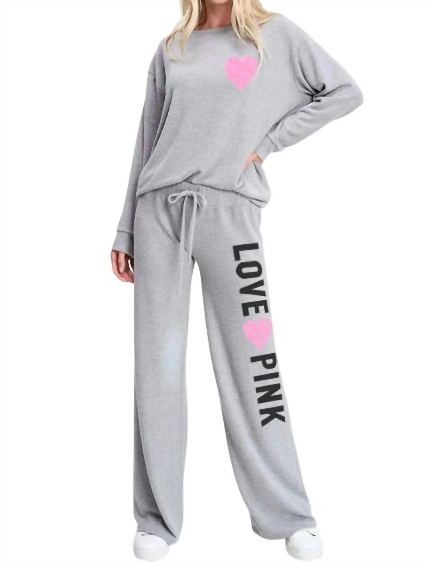 Love Loungewear Set In Heather Grey
