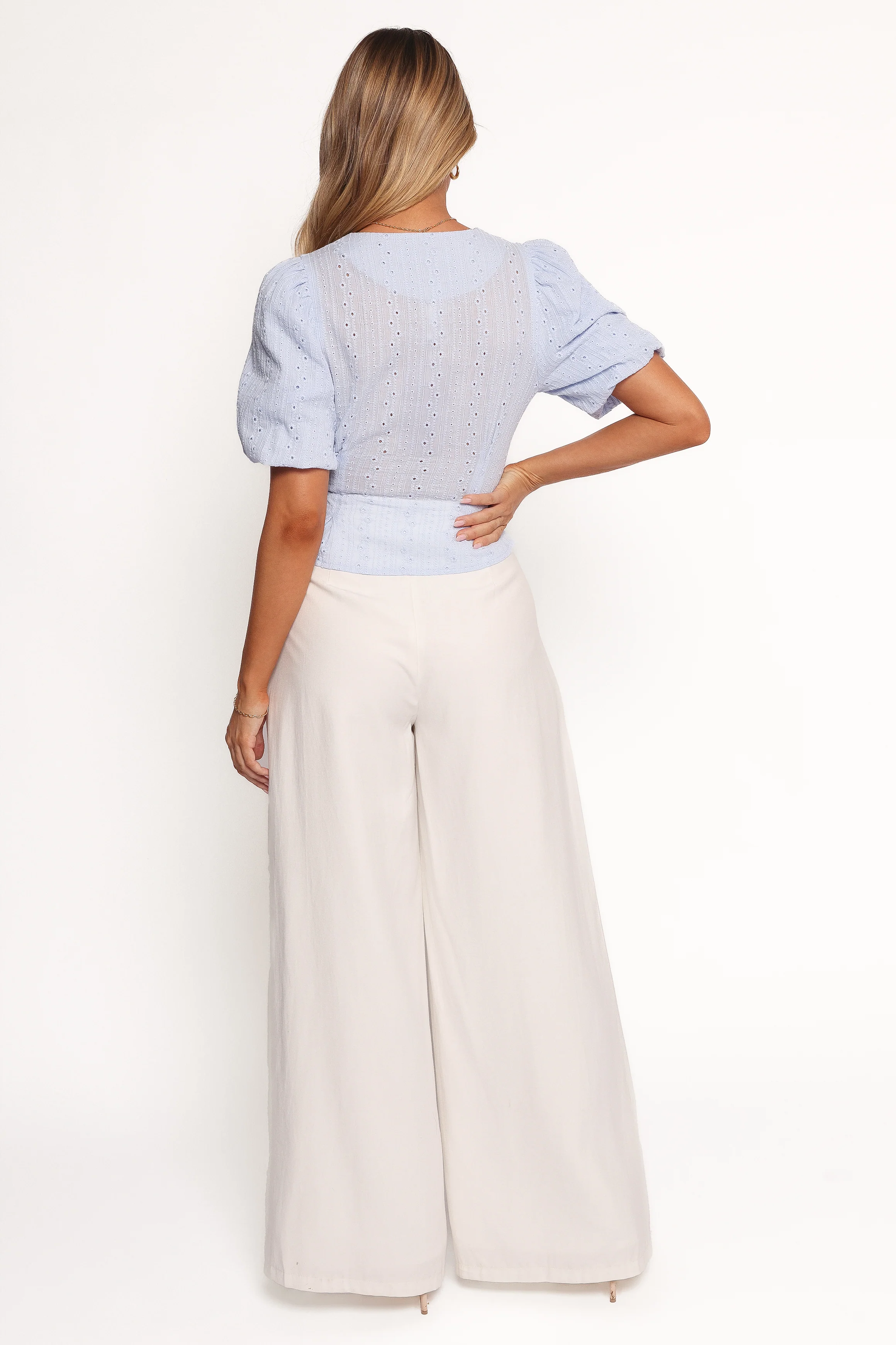 Yuva Eyelet Top - Cornflower Blue