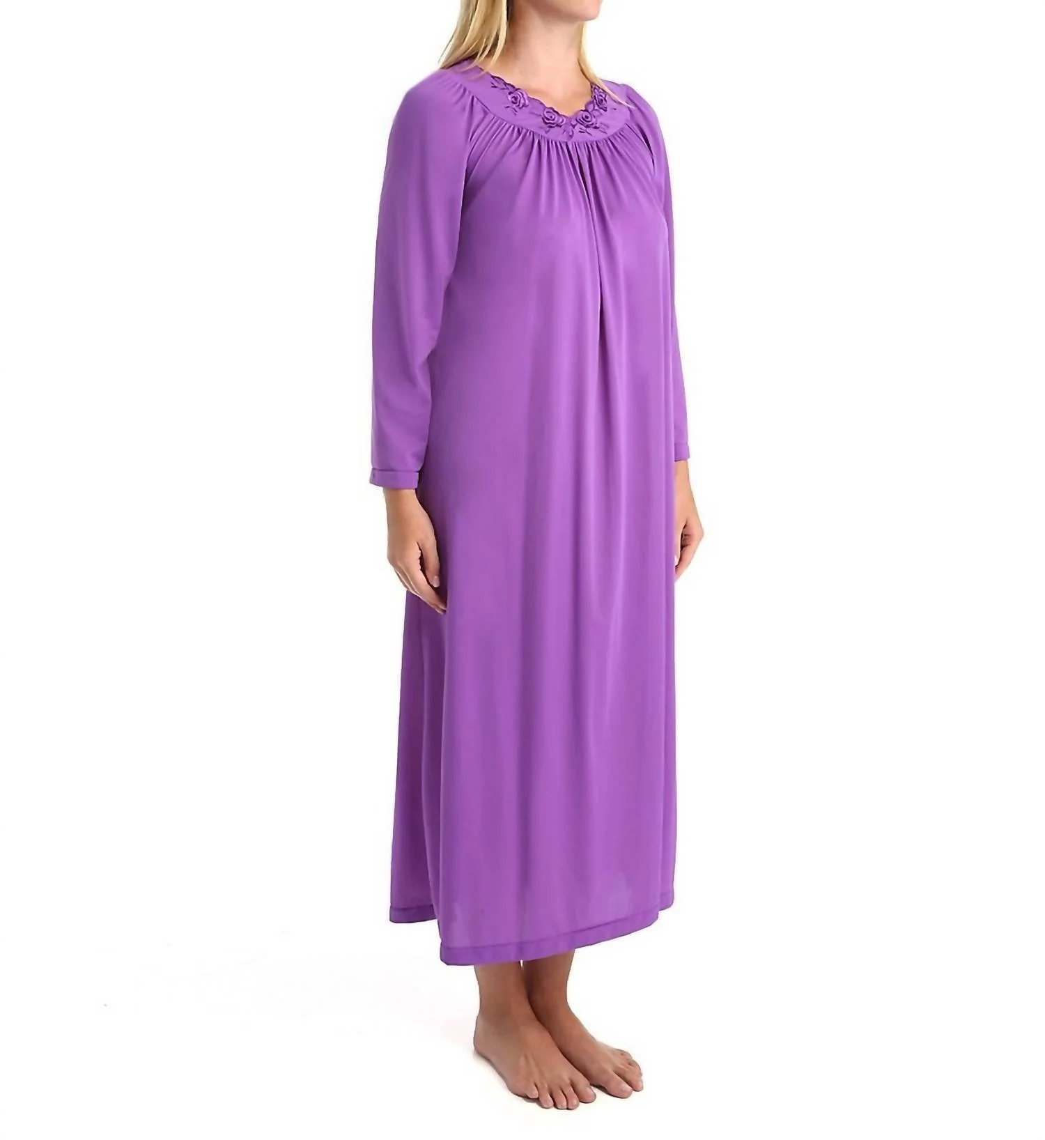 Petals 53 Inch Long Sleeve Gown In Purple