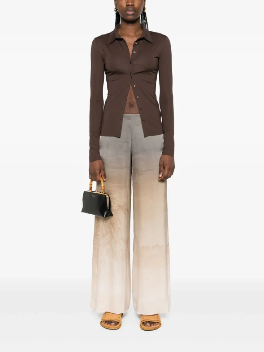 Wide-Leg Trousers With Gradient Design