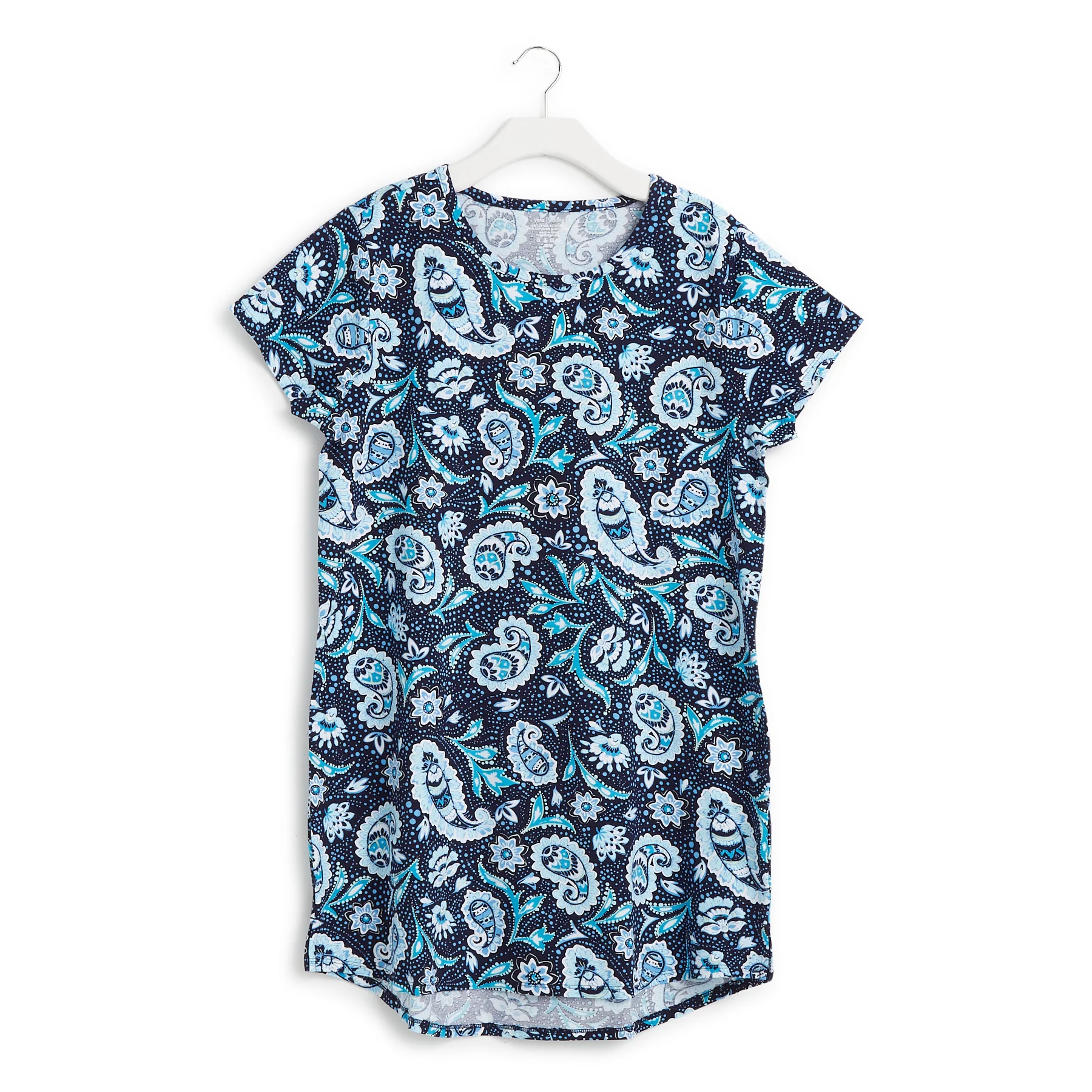 Outlet Cotton Blend Short-Sleeved Night Dress