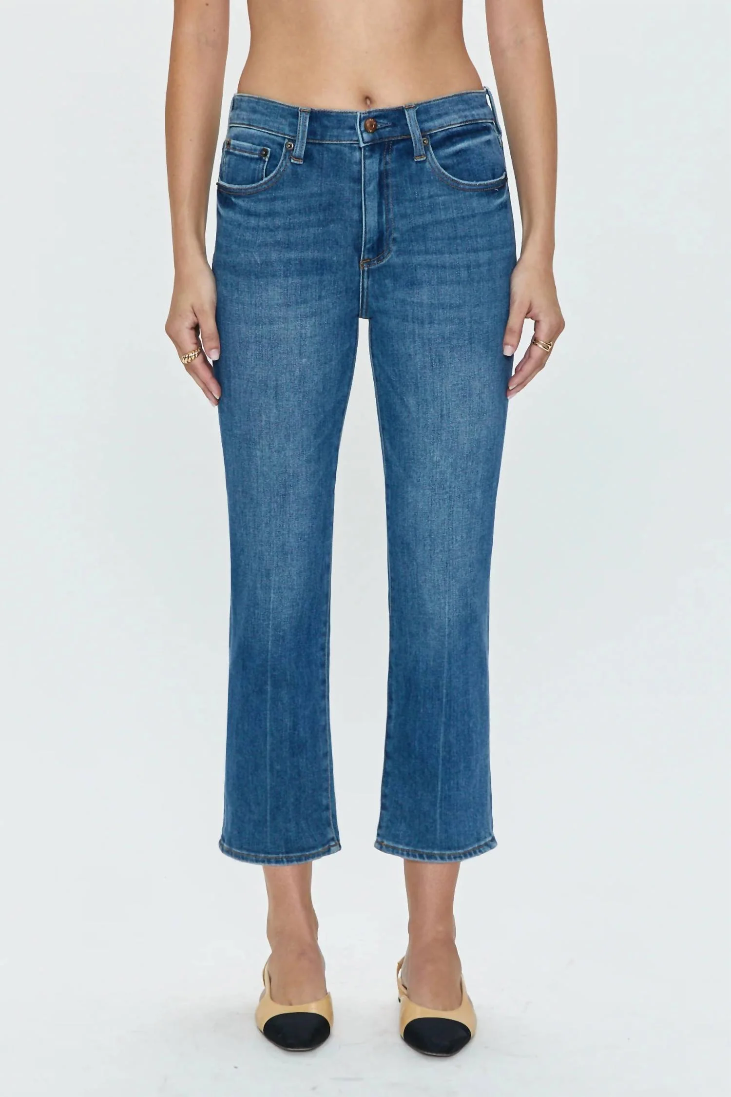 Lennon High Rise Crop Bootcut Jeans In Amaya