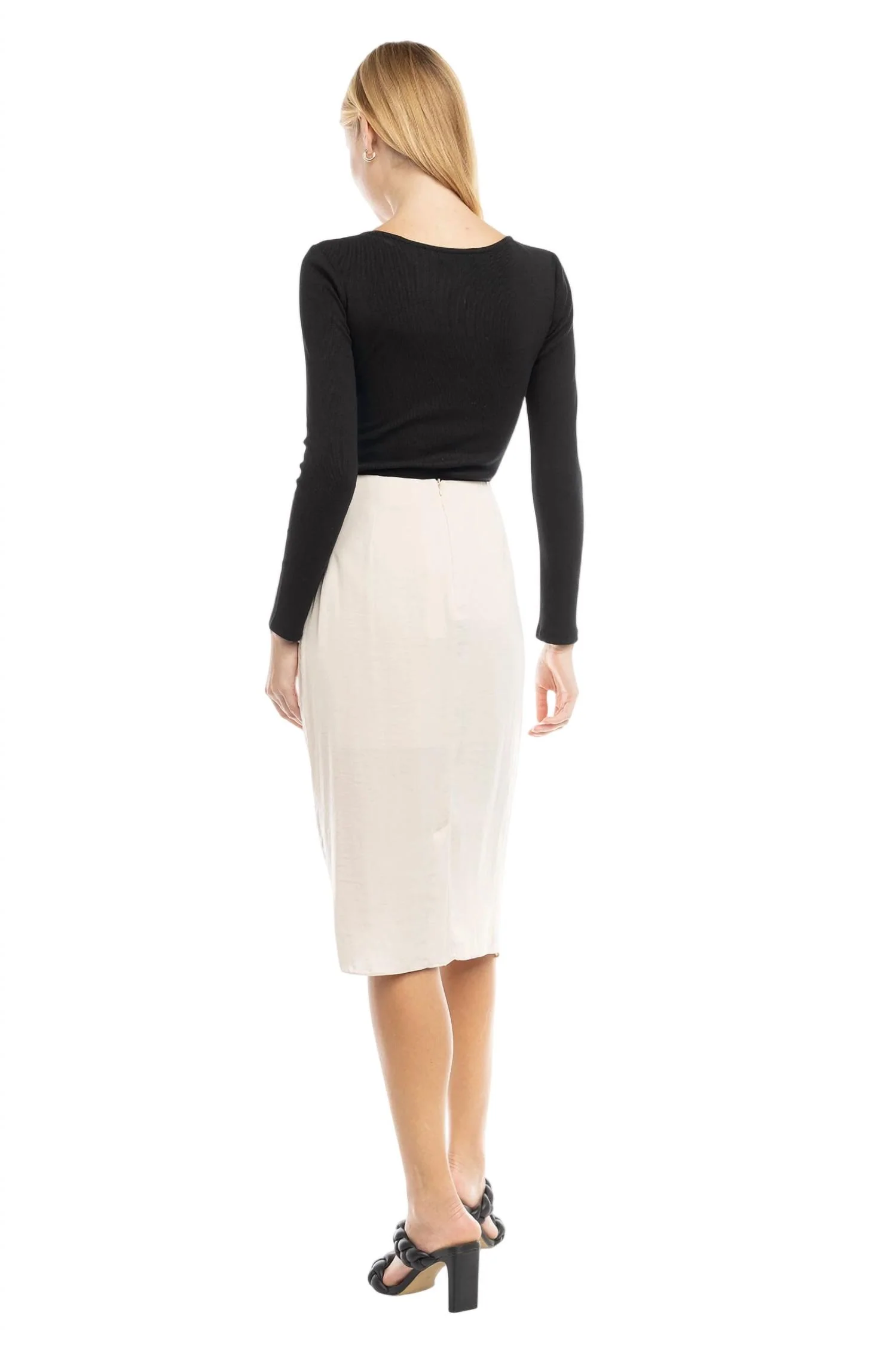 Waterfall Midi Skirt In Papyrus