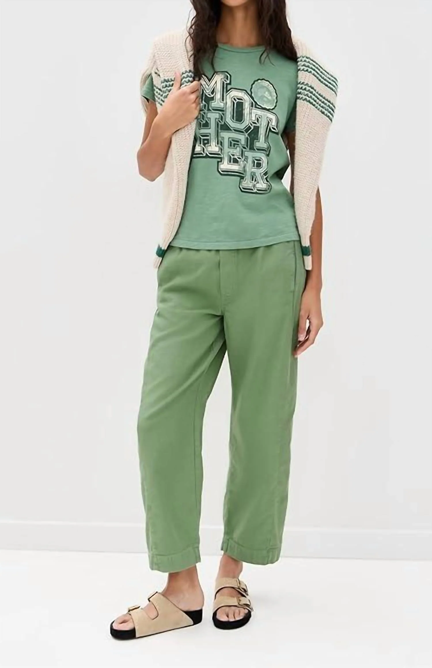 Drawn Half Pipe Ankle Pant In Mineral Green