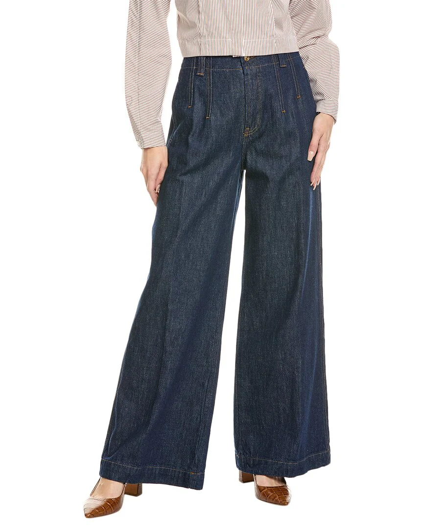FRAME Denim Darted Rinse Wide Leg Jean