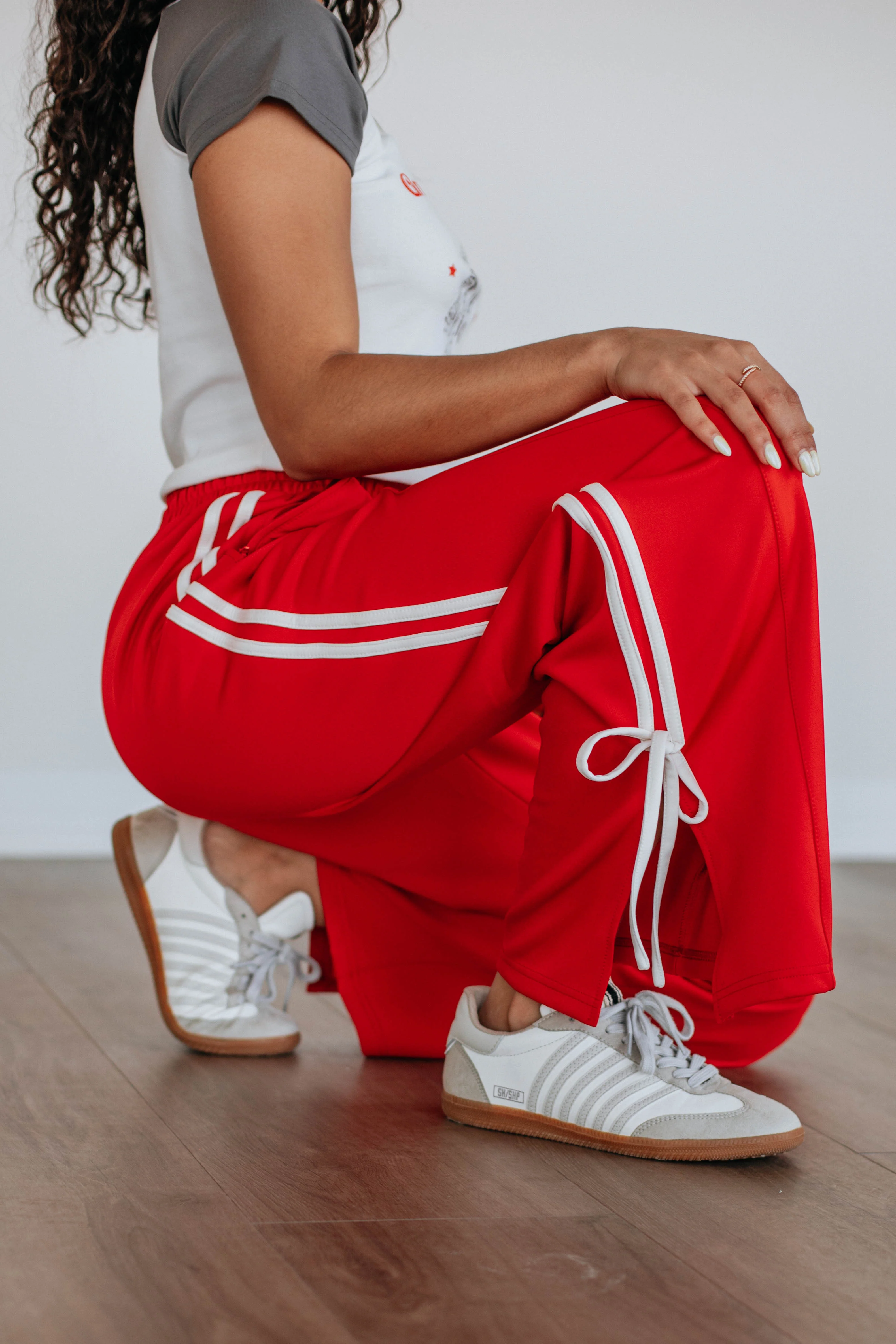 Taylar Track Pants - Cherry