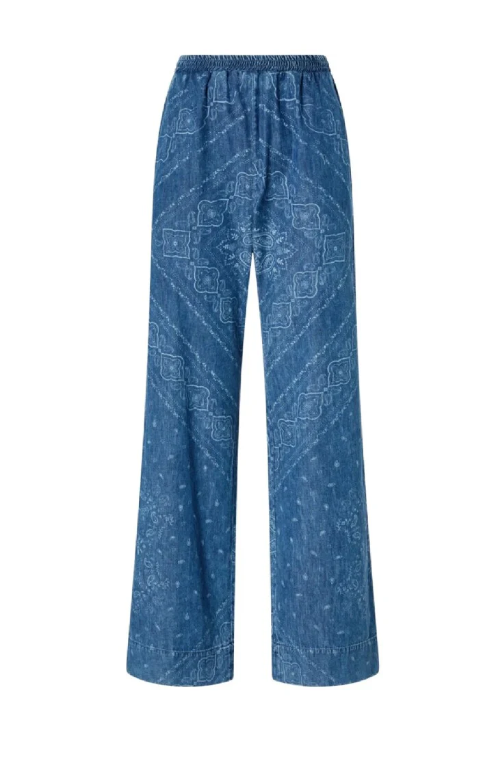 Namibia Wide-Leg Blue Denim Pants