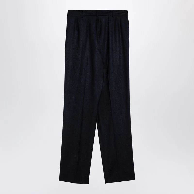 Stella Mccartney Women's Navy Wool Pleated Trousers