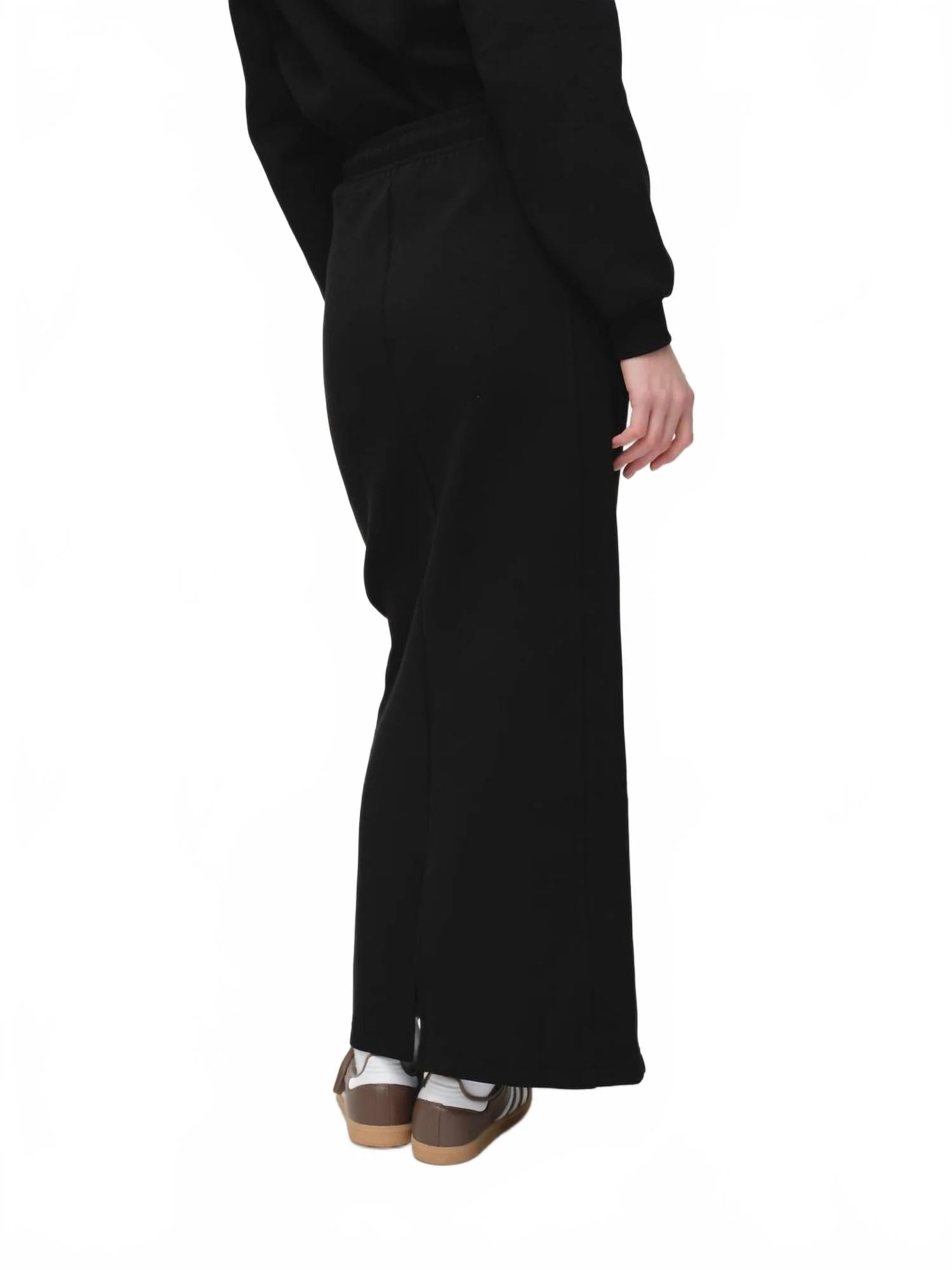 Drawstring Sweat Skirt In Black