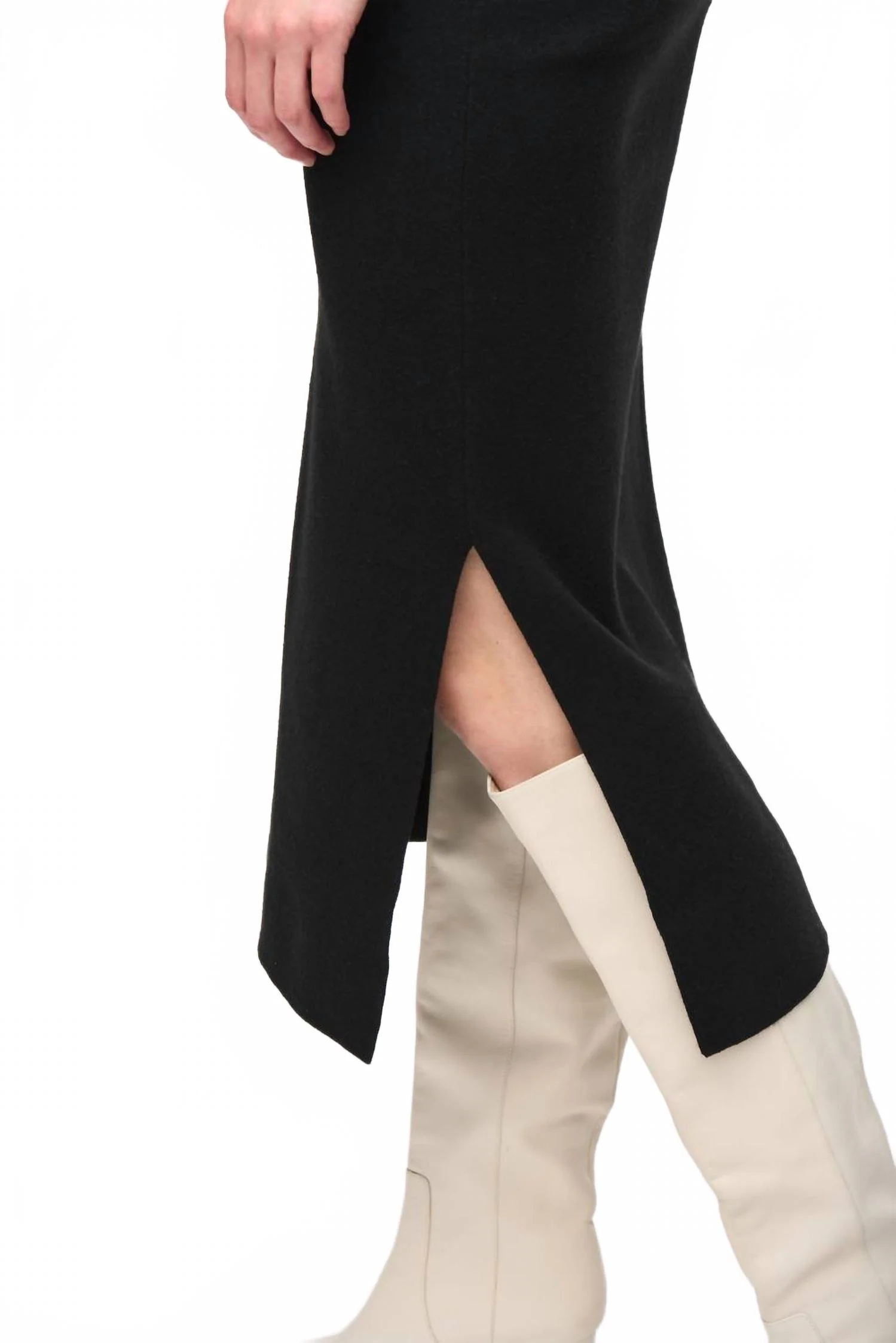 Sweater Knit Midi Skirt In Black