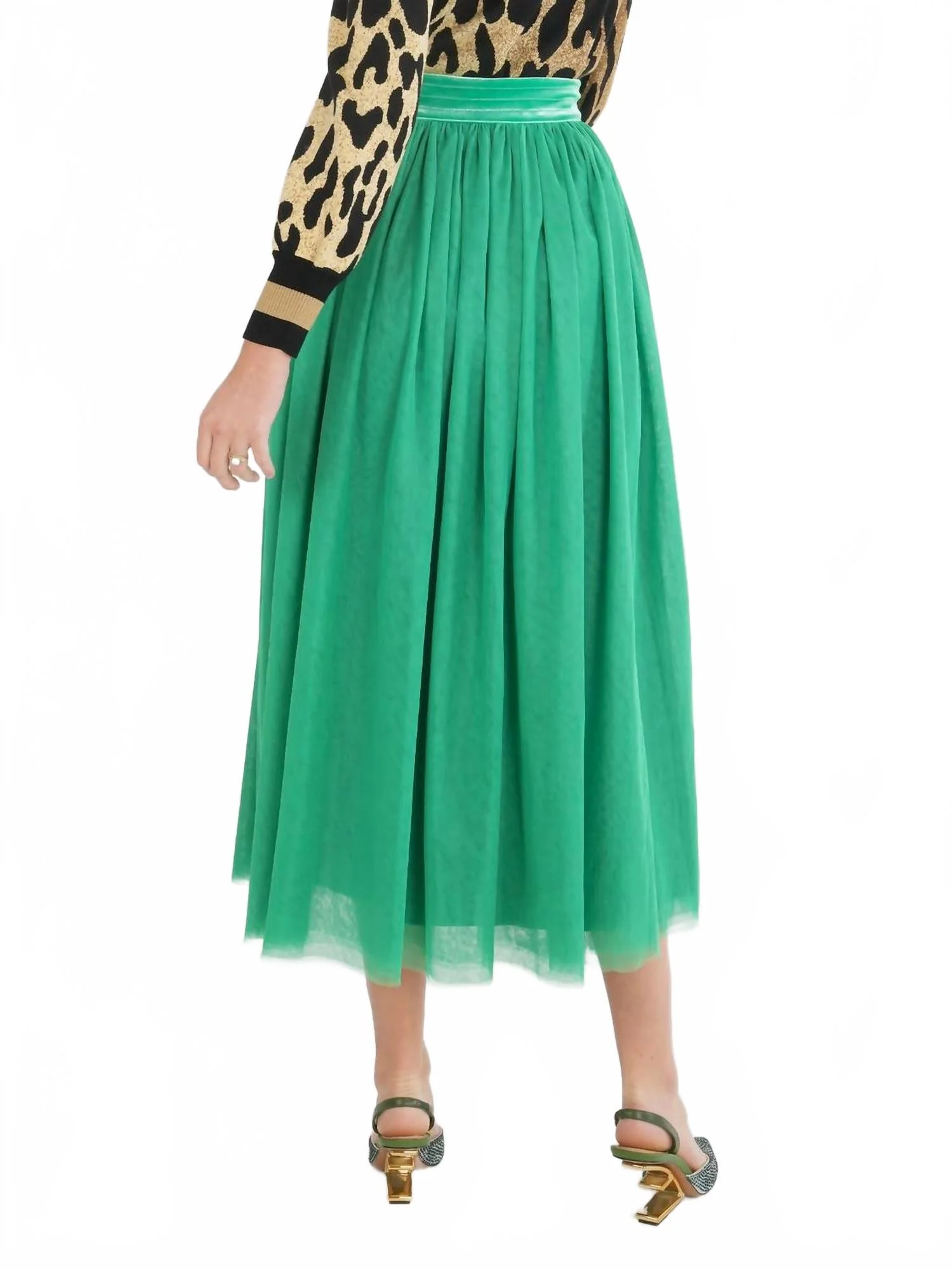 Misty Maxi Skirt In Jolly Green