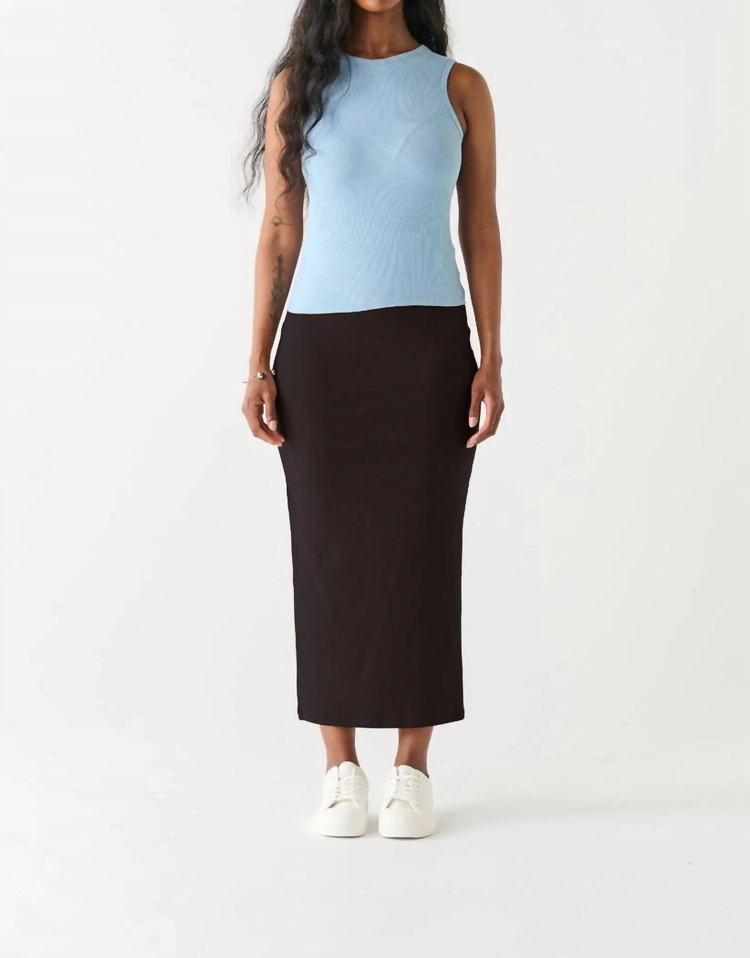 Long Pencil Skirt In Black