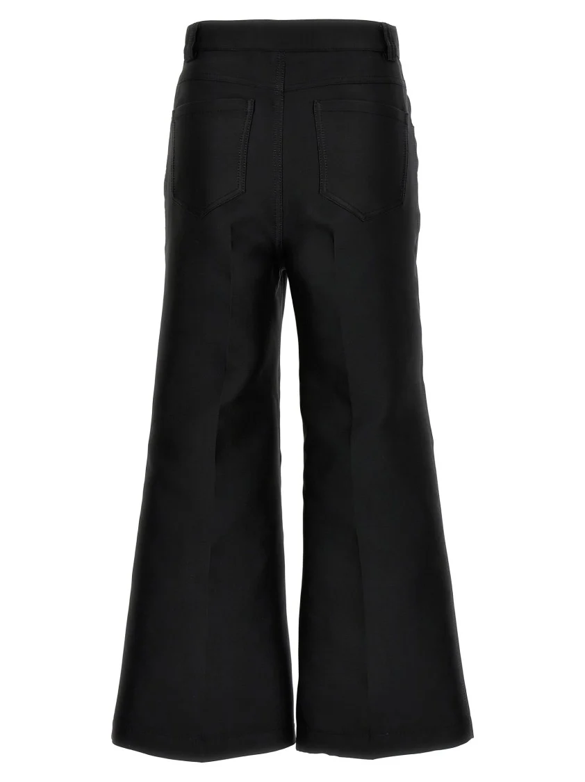 Cropped Silk Blend Pants