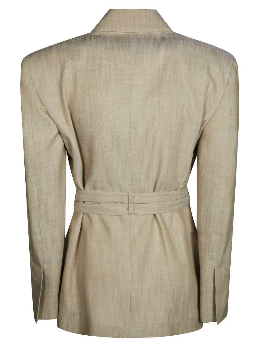 Tailored Blazer With Belted Waist