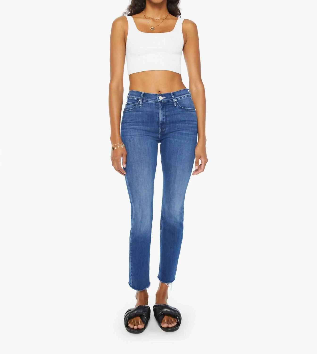 The Mid Rise Dazzler Ankle Fray Jeans In Nothing Between Us
