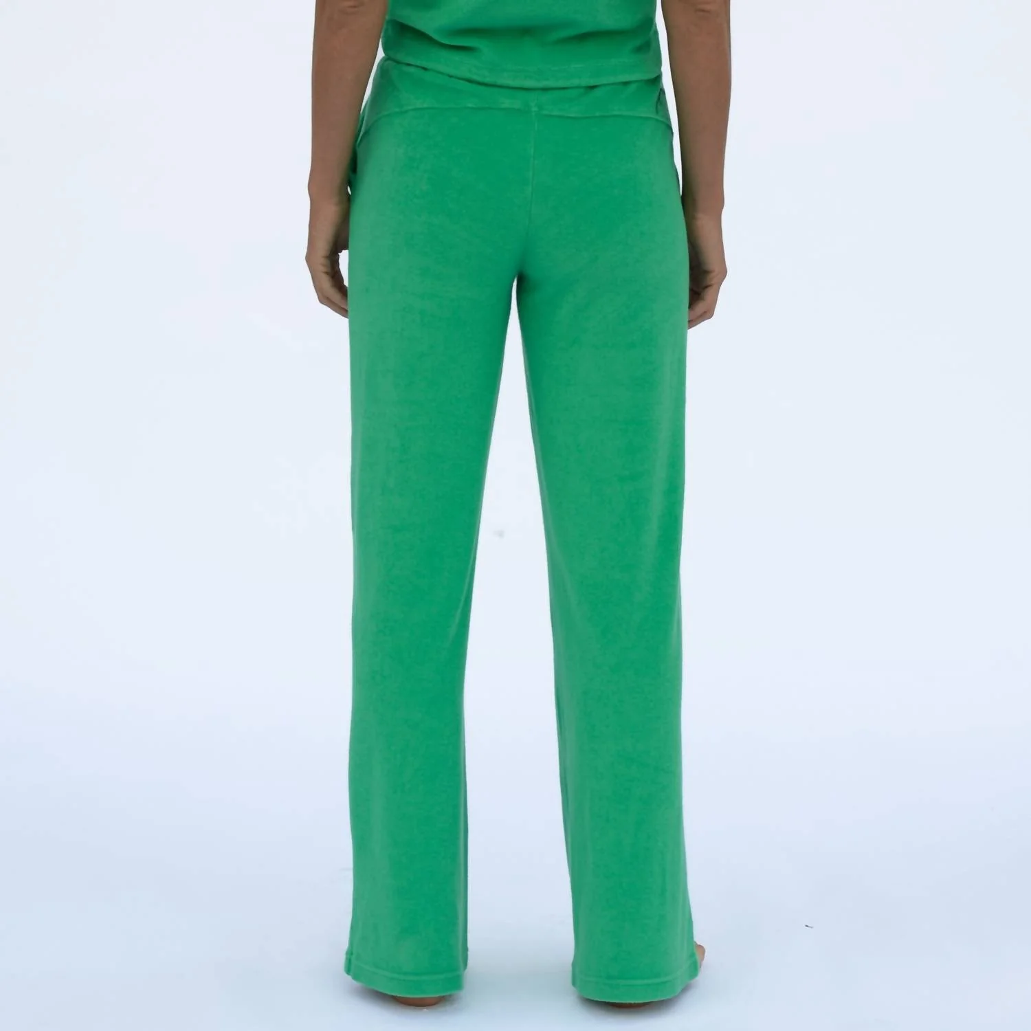 Women's Terry Cloth Wide-Leg Pants In Bright Green