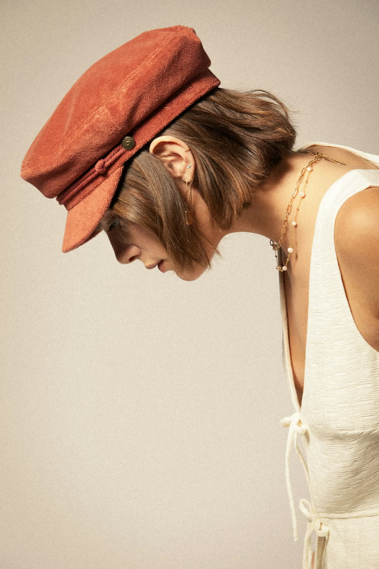 Fiddler Fisherman Cap - Burnt Brick Terry Cloth