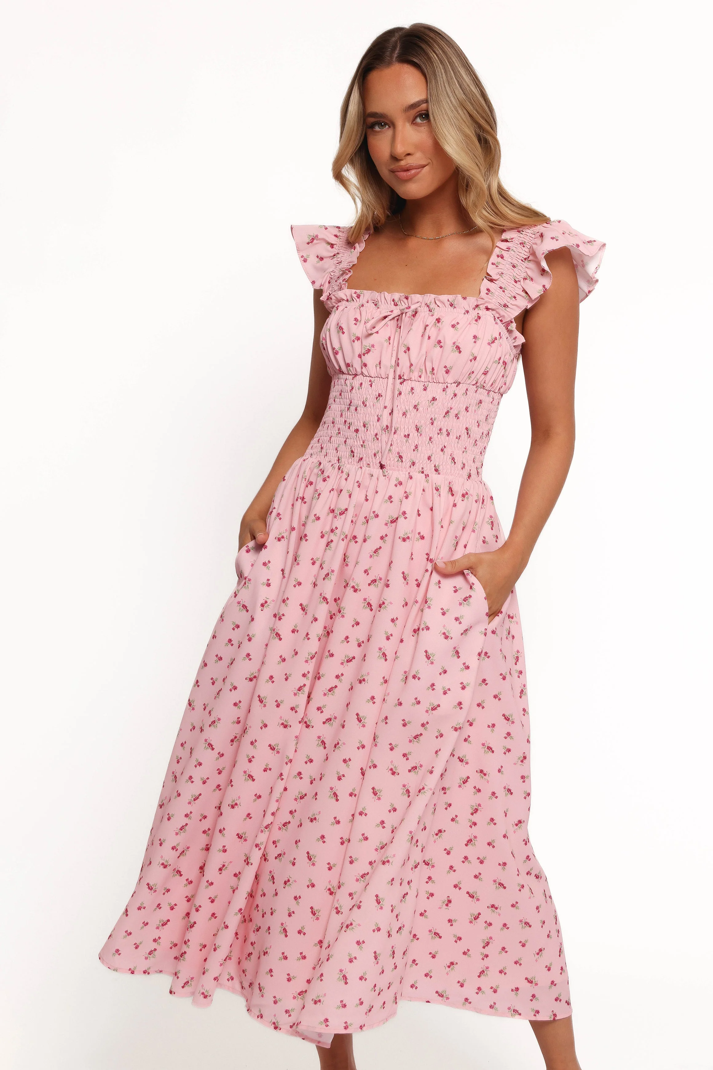 Bronte Midi Dress - Pink Floral