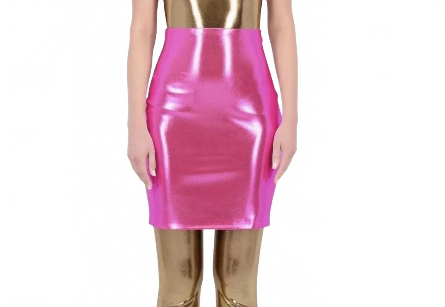 Bare Skirt In Holographic Fuchsia