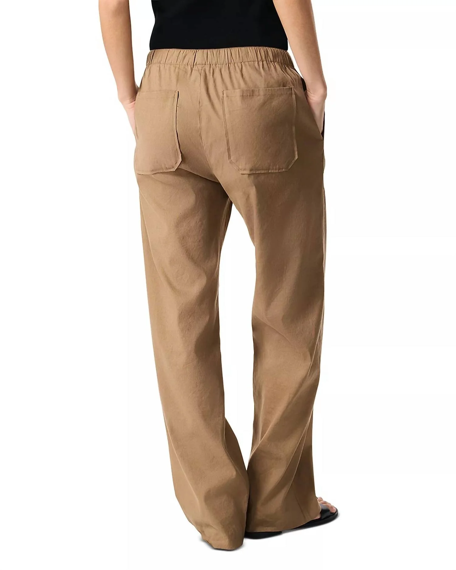 Logan Linen Beach Pant In Muted Brown