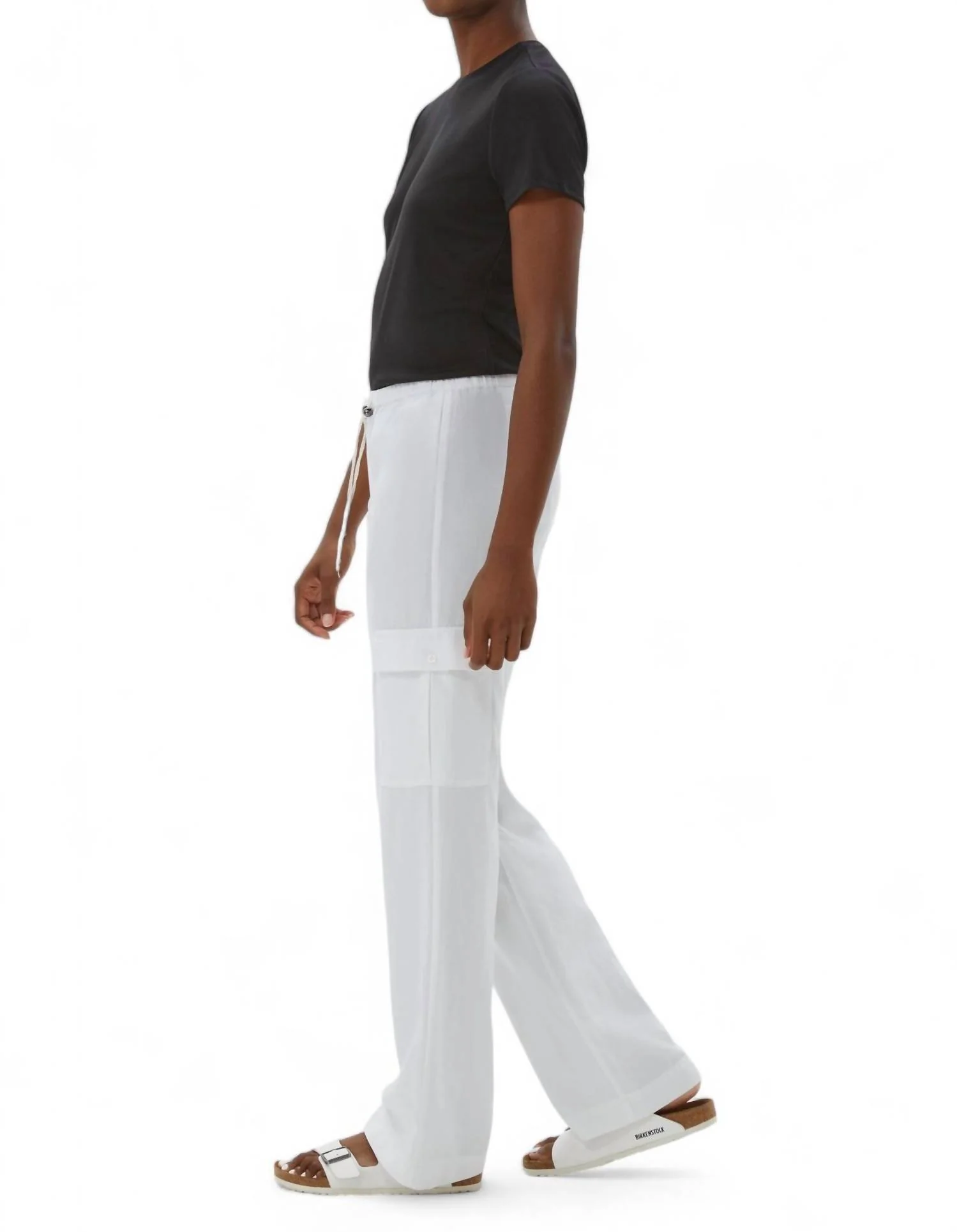Seaview Easy Leg Cargo Pant In White
