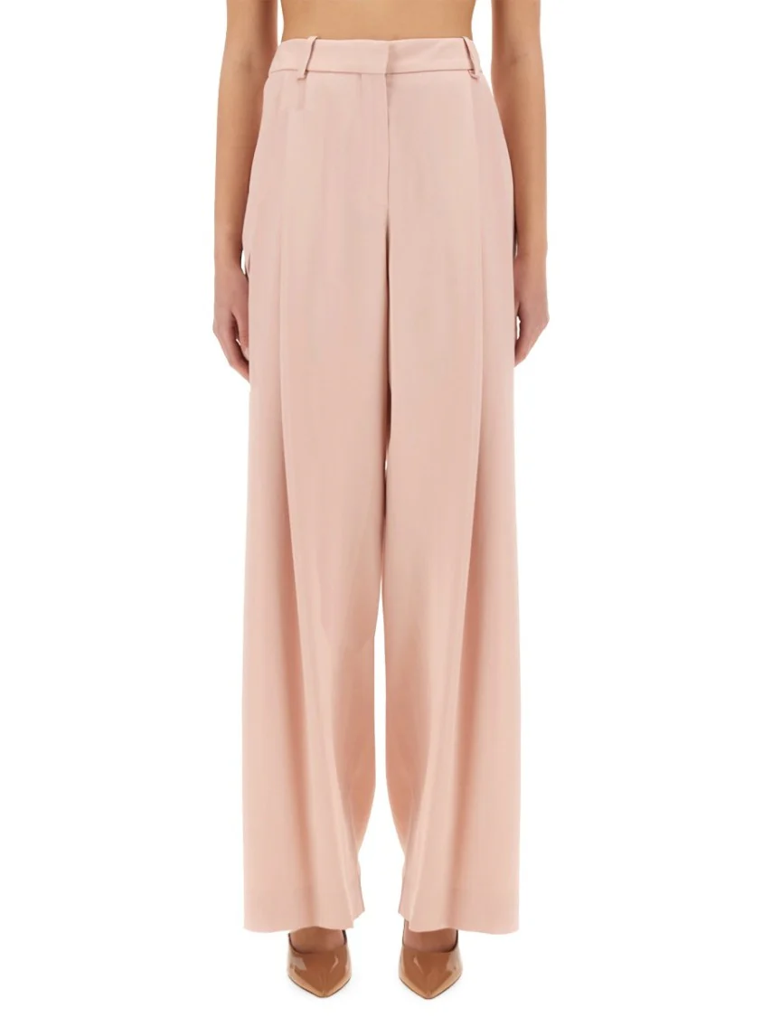 High-Waist Wide-Leg Pants With Pleats