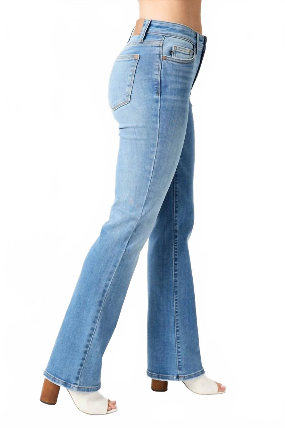Mid Rise Bootcut Jeans In Medium