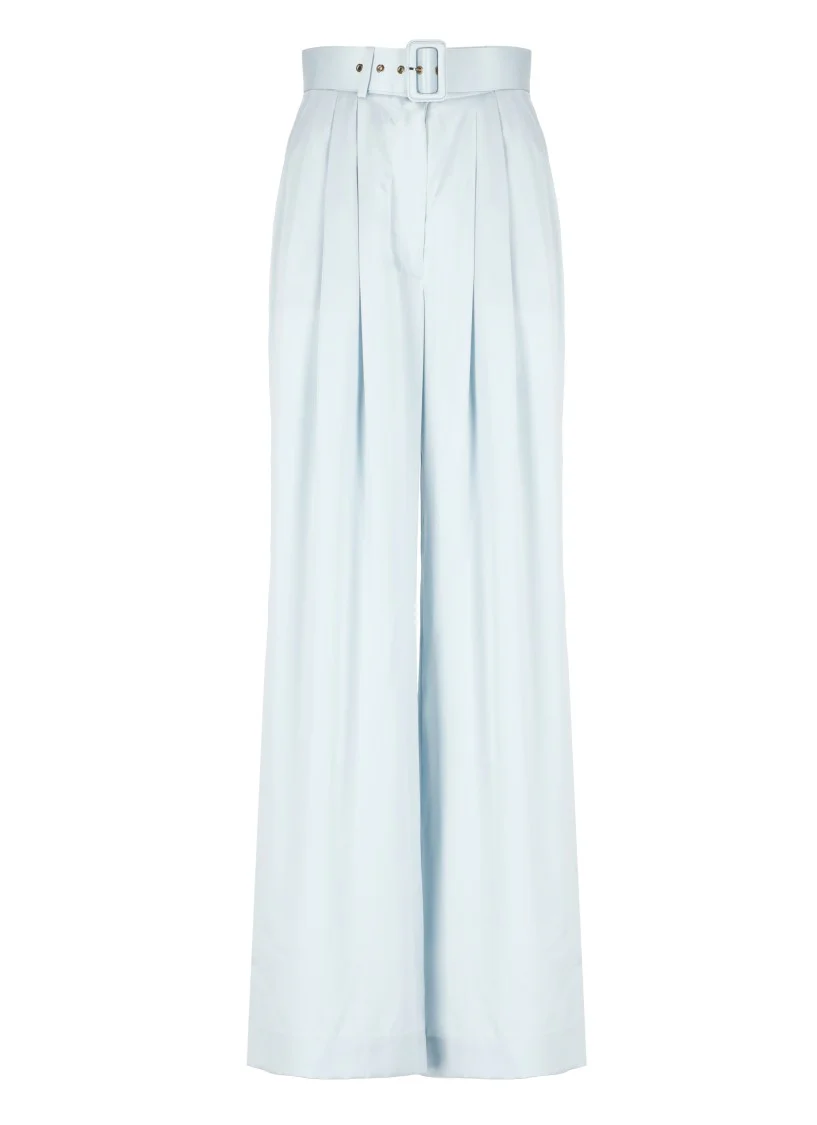 Light Blue Silk Pants