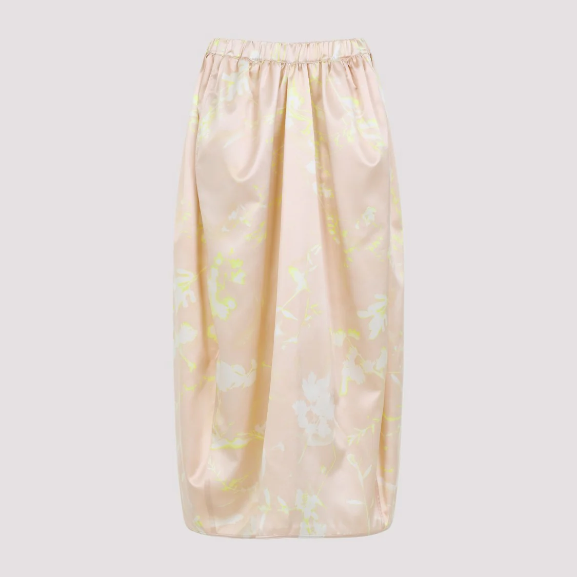 Pink Silk Midi Skirt