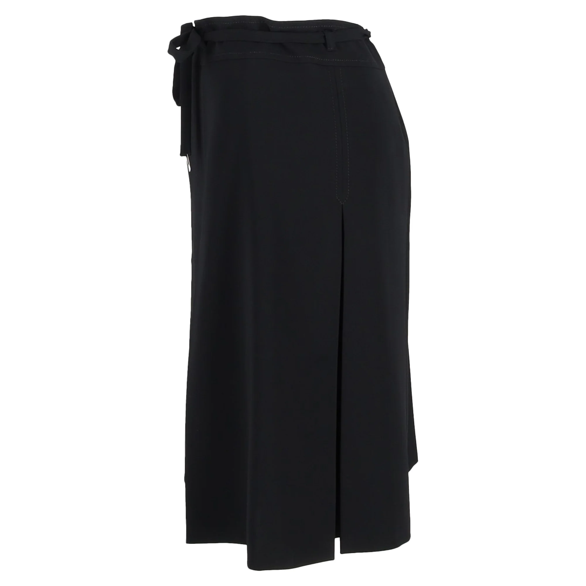 Max Mara Pleated Midi Skirt in Black Polyester