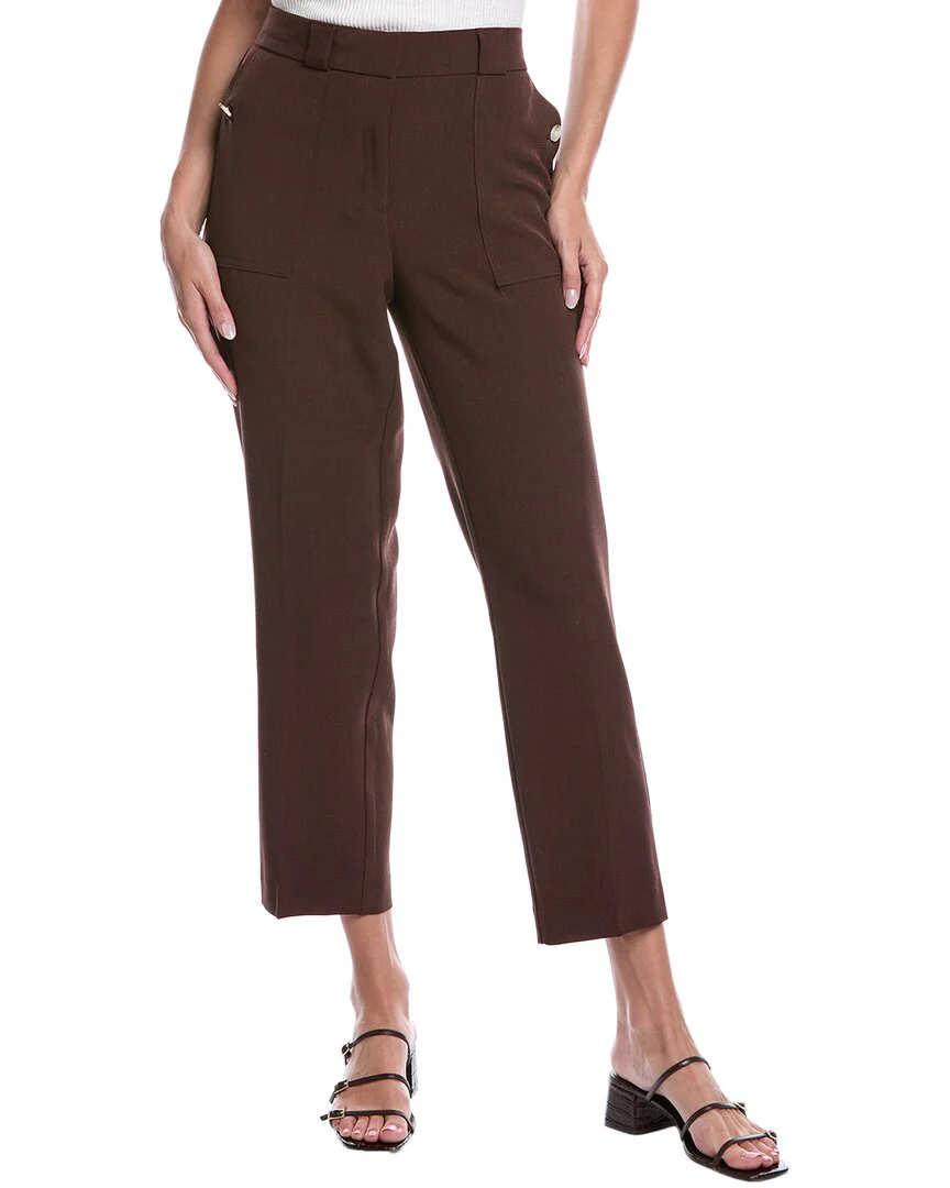 Jones New York Fly Front Patch Pocket Straight Ankle Pant