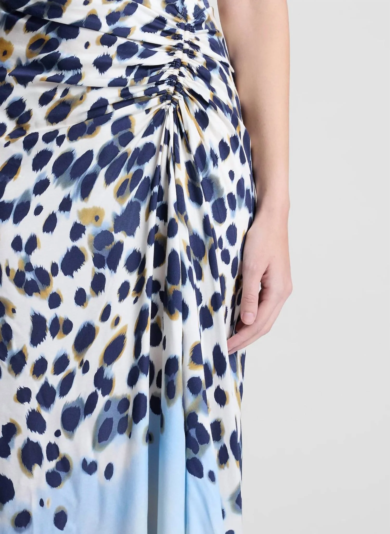 Grace Printed Midi Skirt In Navy/light Blue
