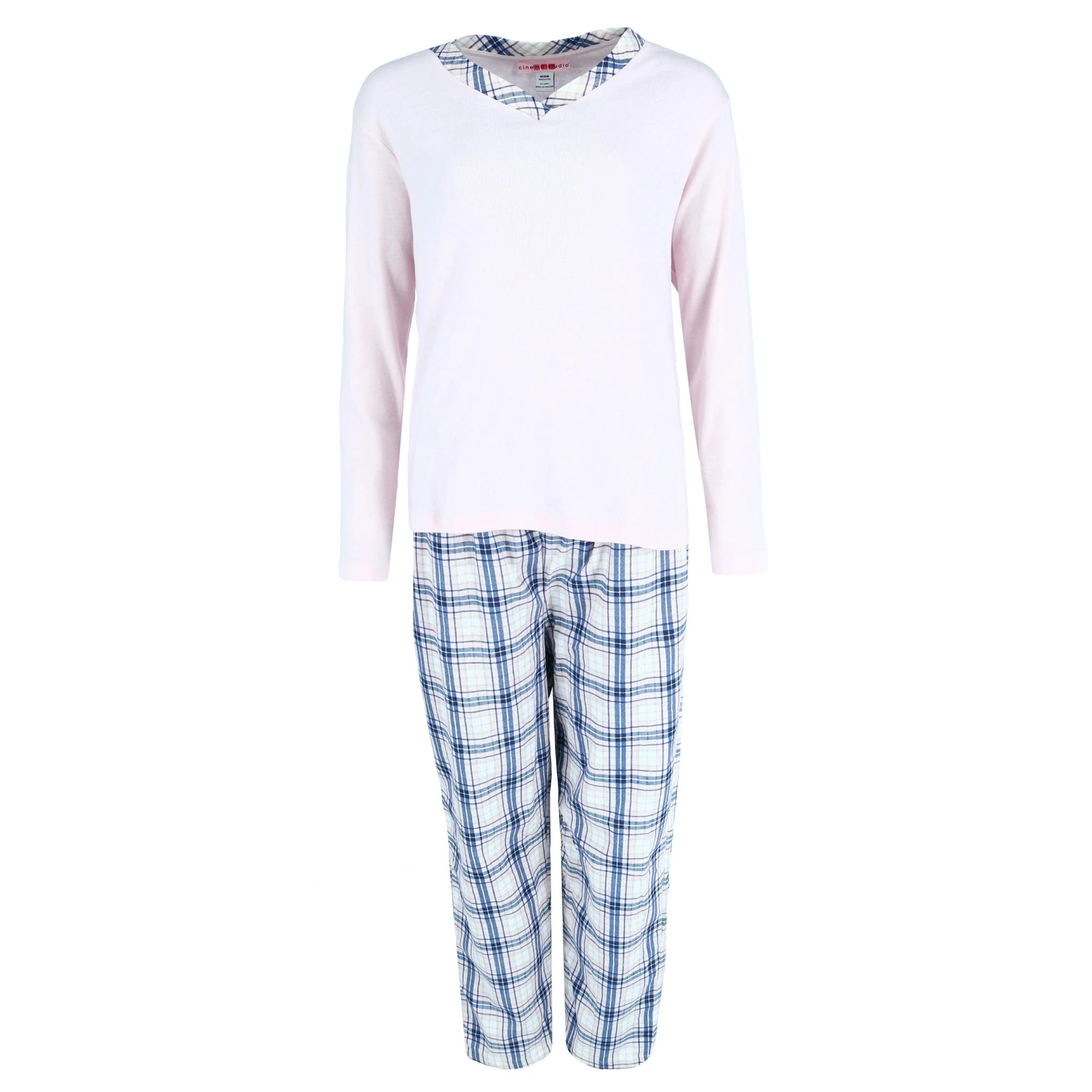 Women's Plus Size Flannel Long Pajama Set