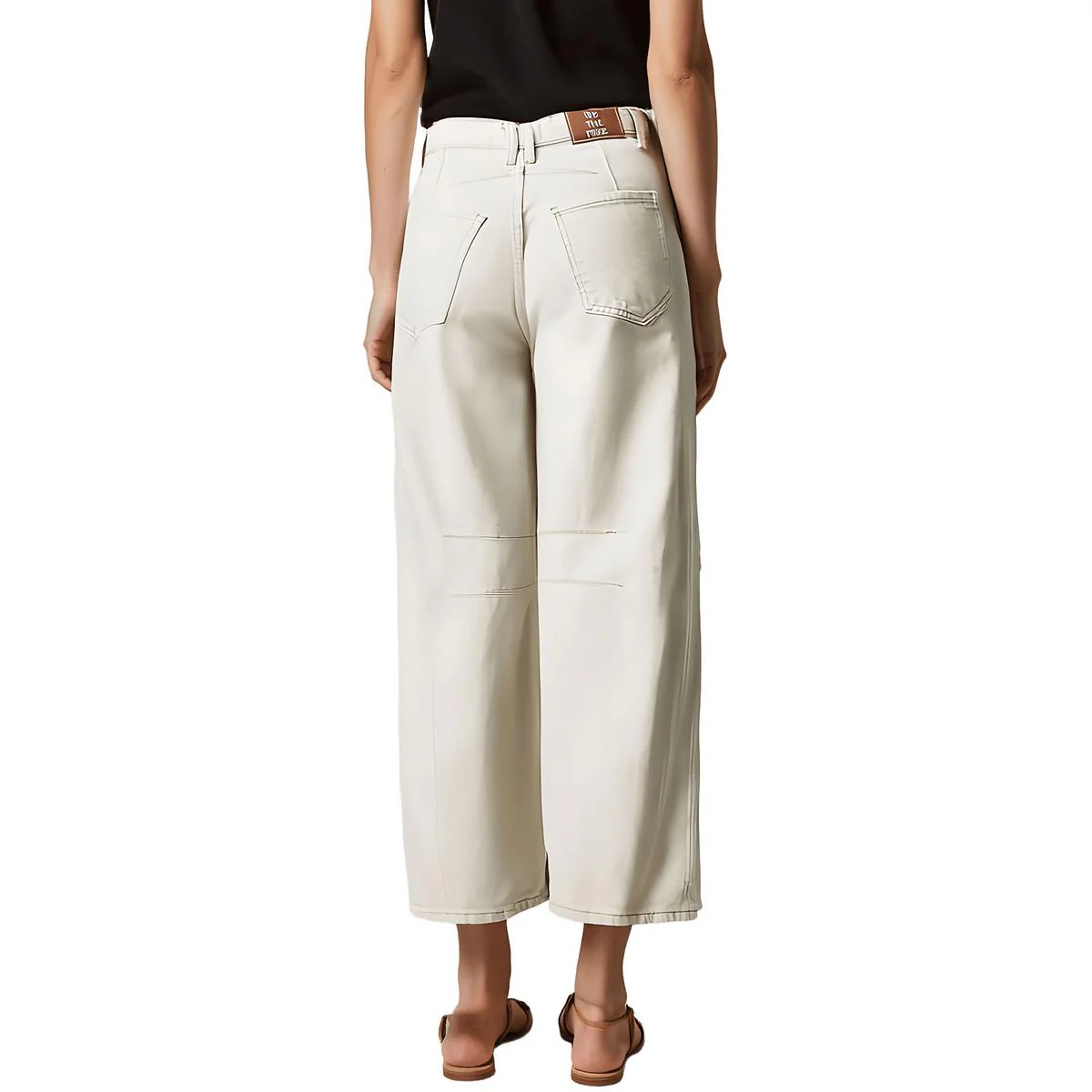 Womens Pocket Denim Wide Leg Jeans