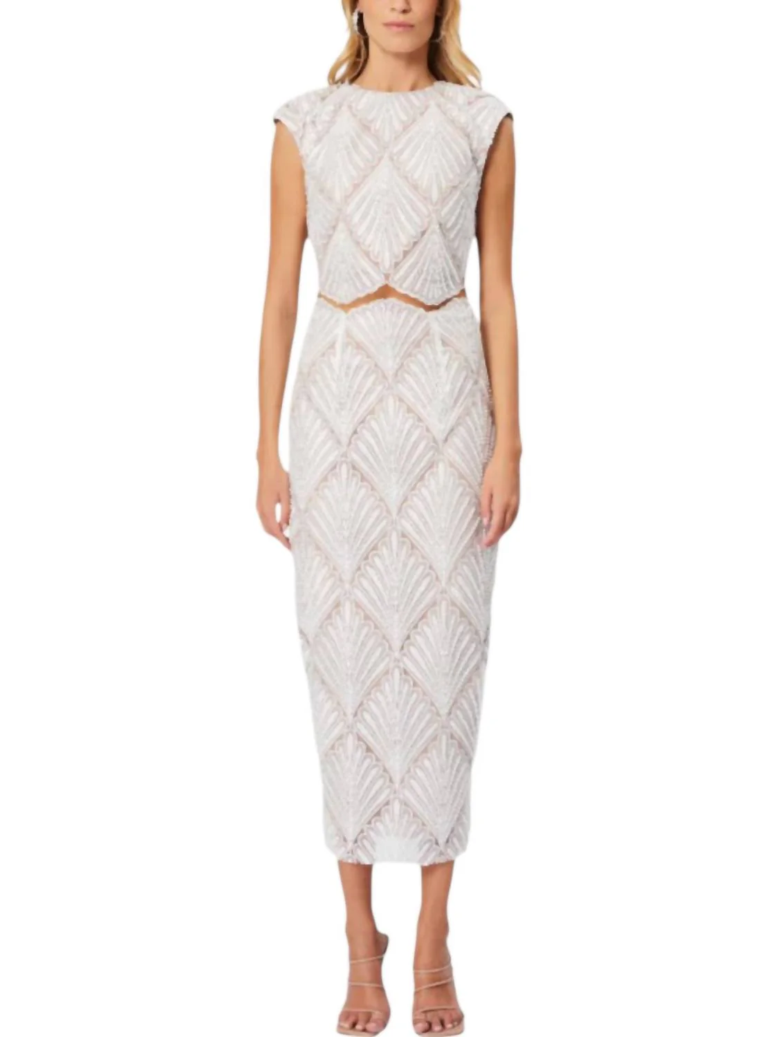 Harper Crop Top And Skirt Set In Ivory