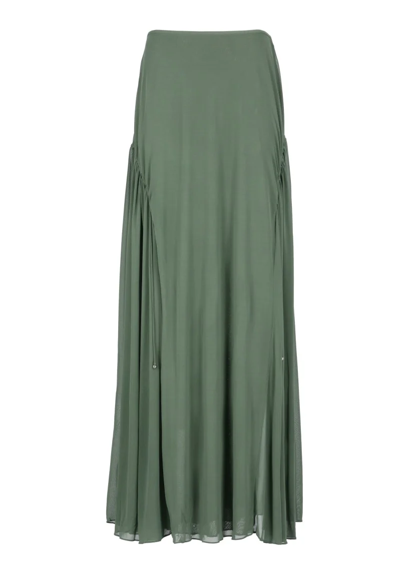 Flowing Green Viscose/Silk Blend Jupe Skirt