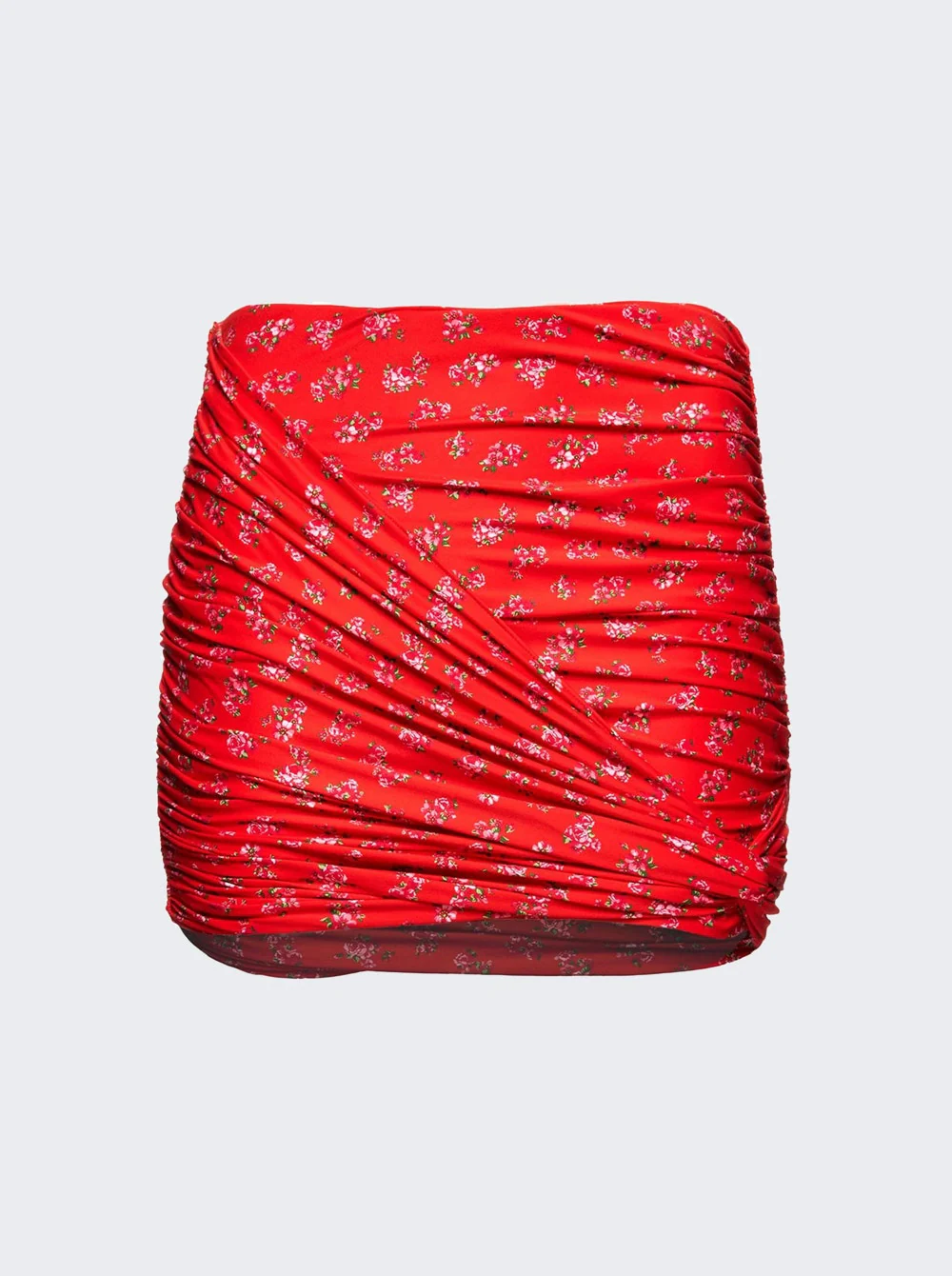 Draped Mini Swim Skirt