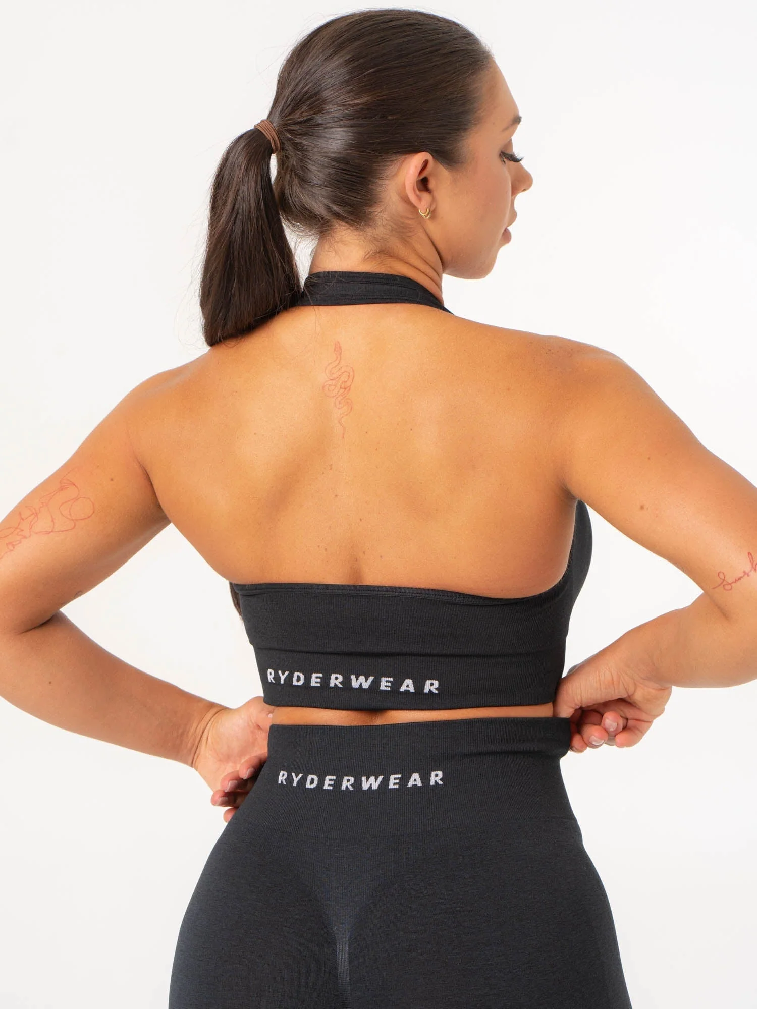 Contour Halter Bra - Black Marl