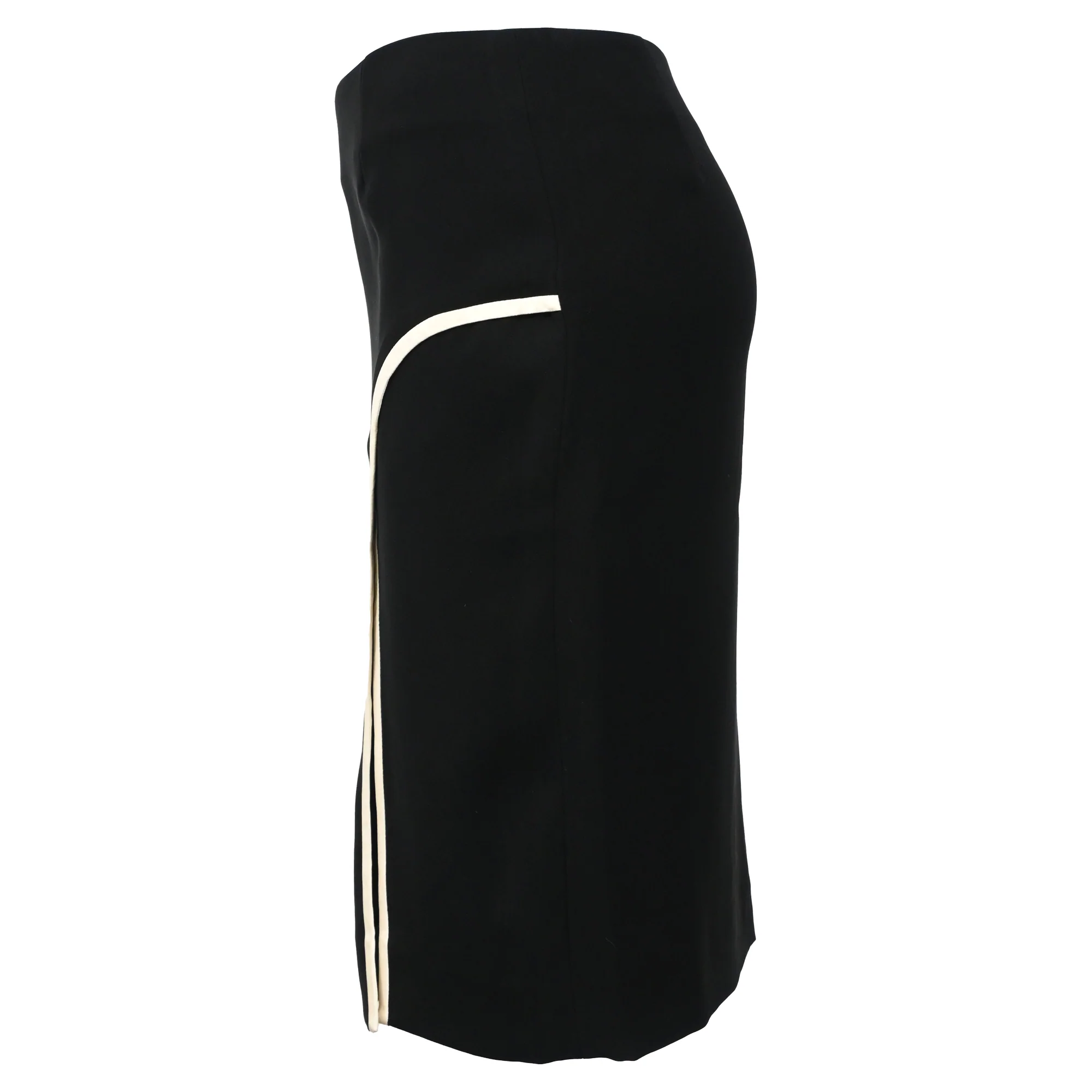 Lanvin Mini Pencil Skirt with Piping in Black Viscose