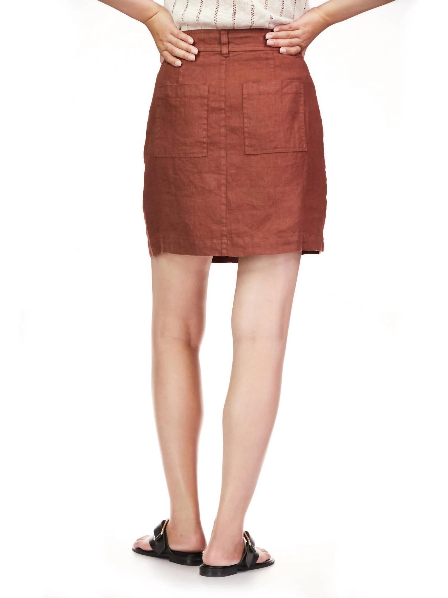 Surplus Linen Skirt In Rich Clay