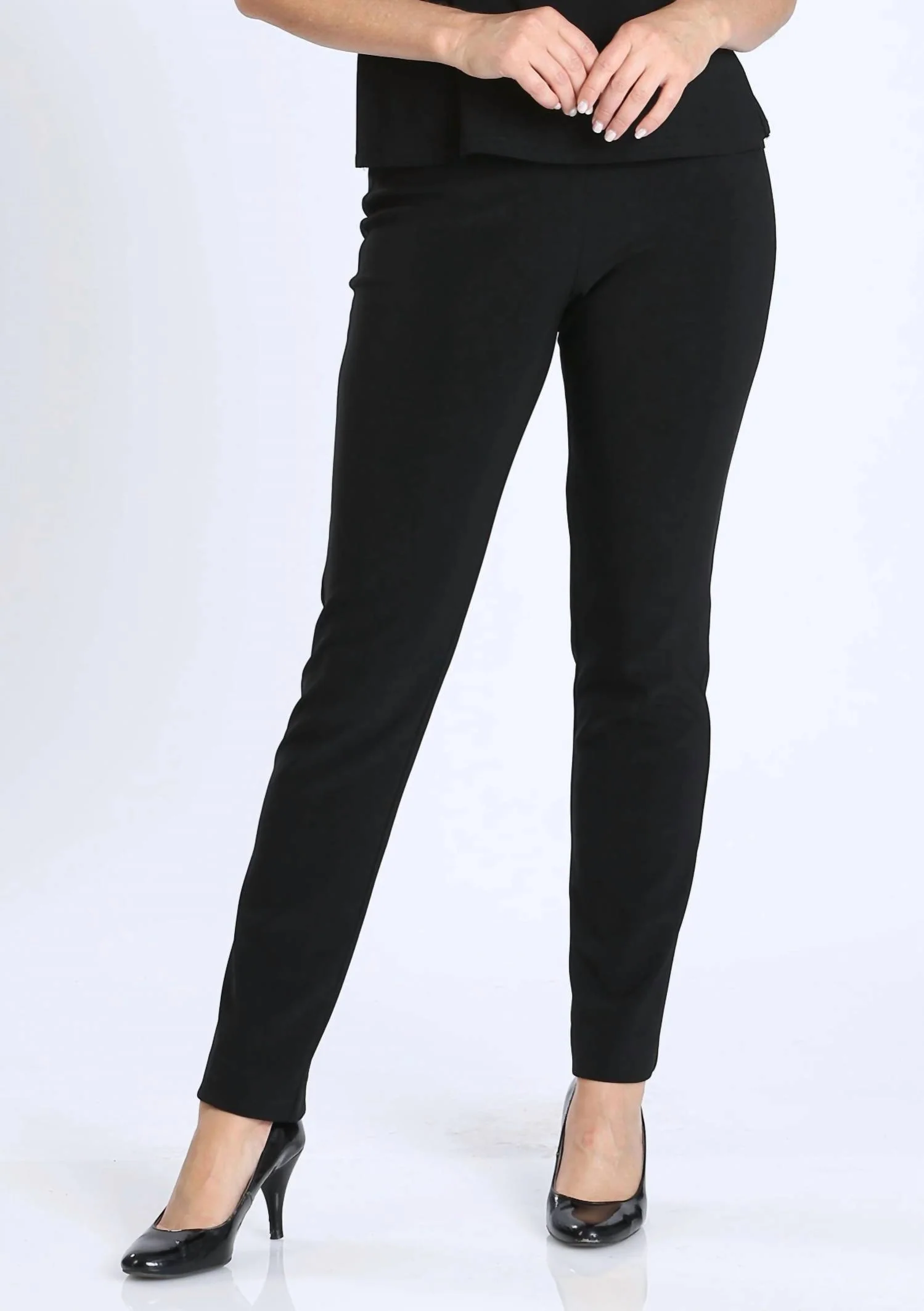 Bottom Split Straight Pants In Black