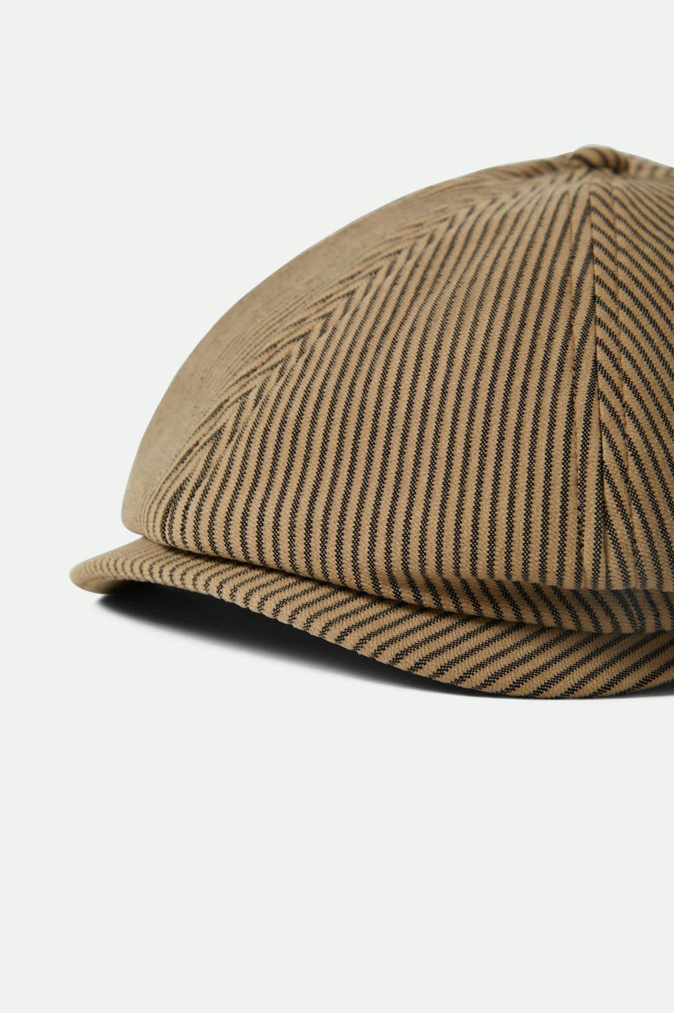 Brood Newsboy Cap - Dark Tan/Black Hickory Stripe