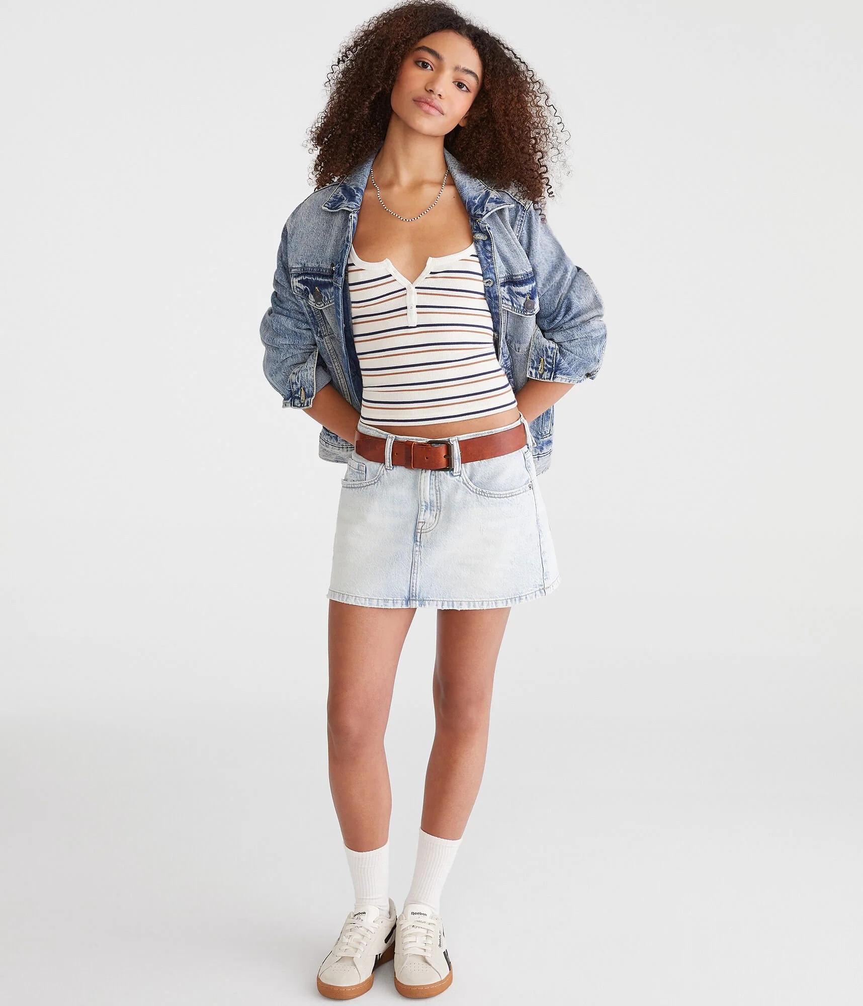 Aeropostale Low-Rise Denim Mini Skirt