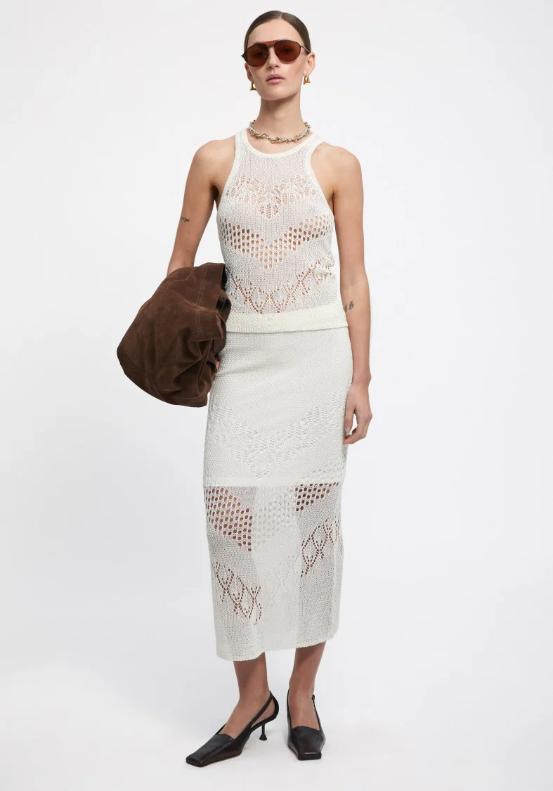 Maud - Lace Knit Midi Skirt