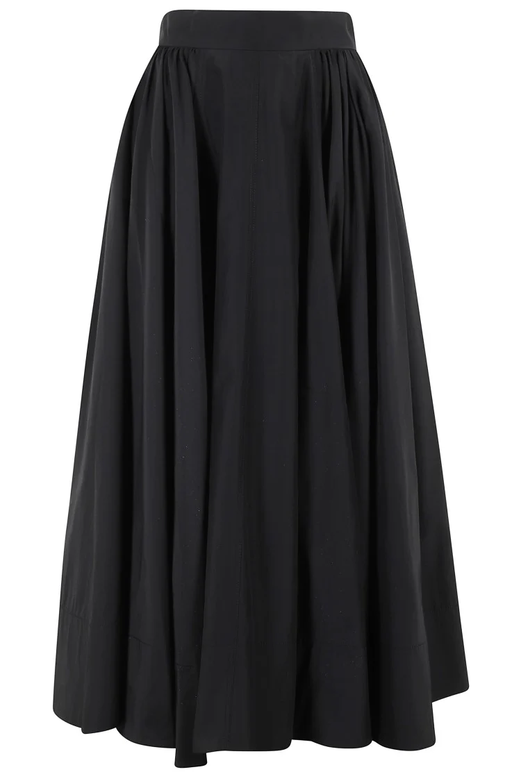 Tiered Maxi Skirt In Lightweight Cotton Taffeta