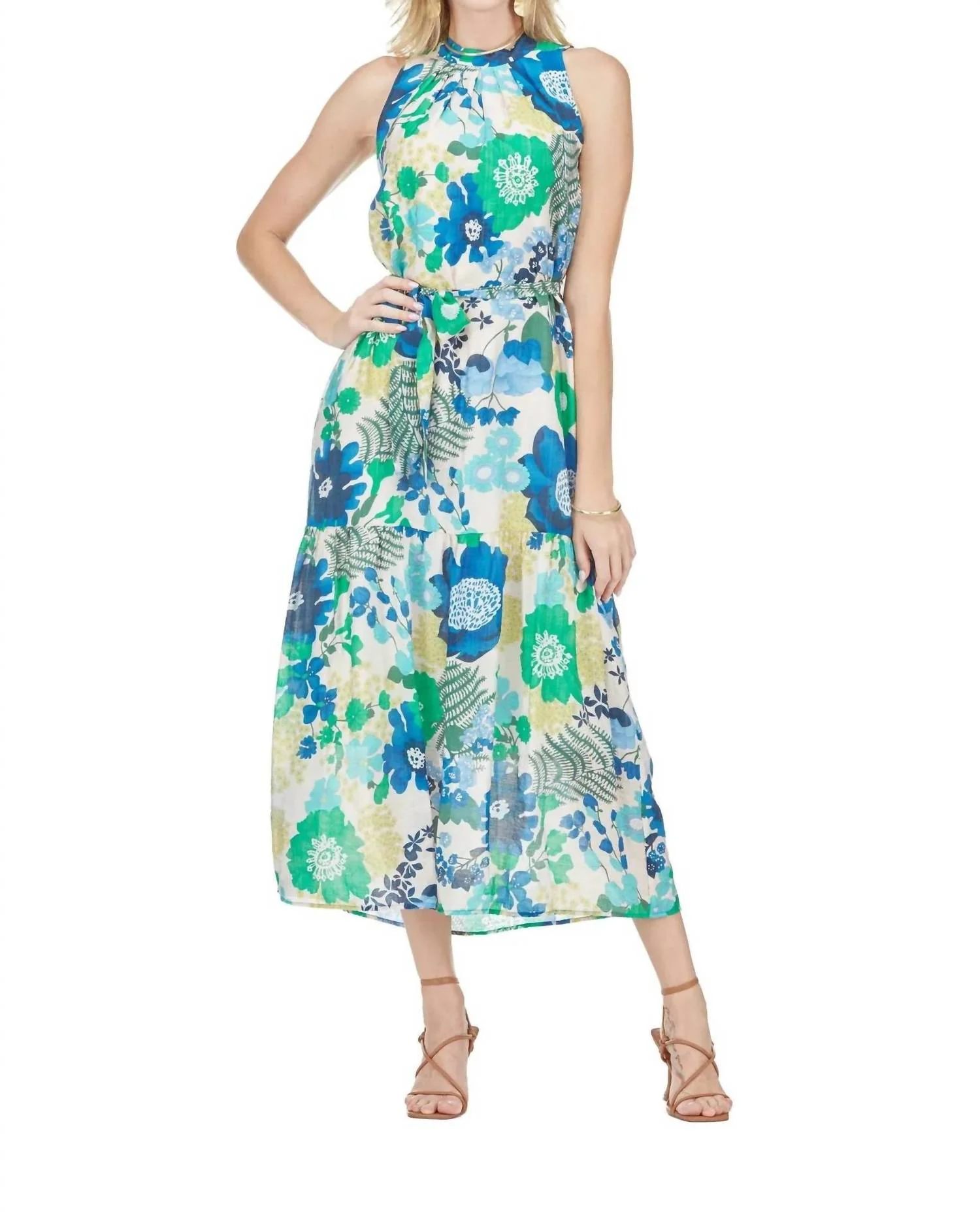 Halter Maxi Dress In Dahillas